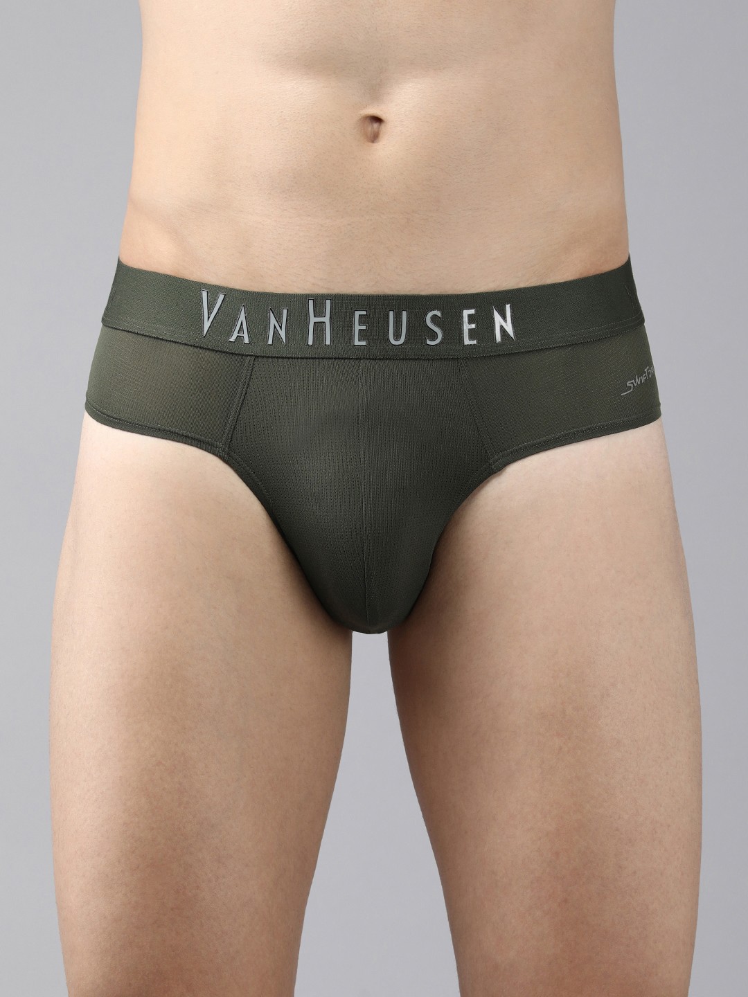 

Van Heusen Men Swift Dry High Stretch Mesh AIR Series Active Briefs 8905325842866, Olive