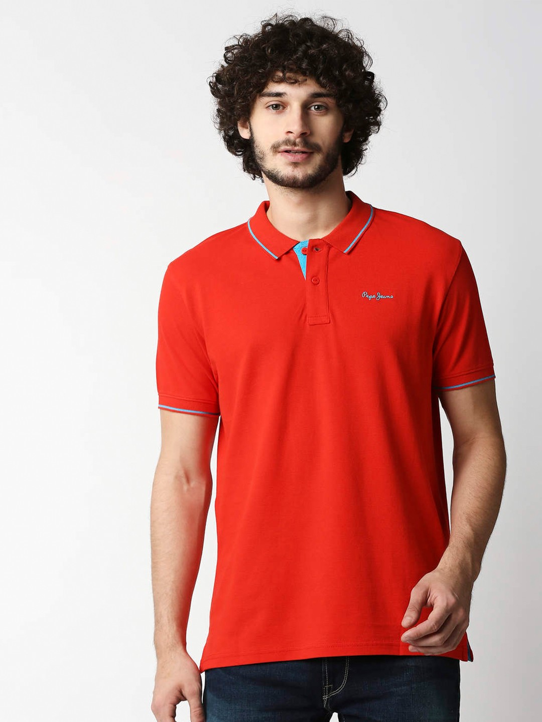 

Pepe Jeans Men Red Solid Polo Collar T-shirt