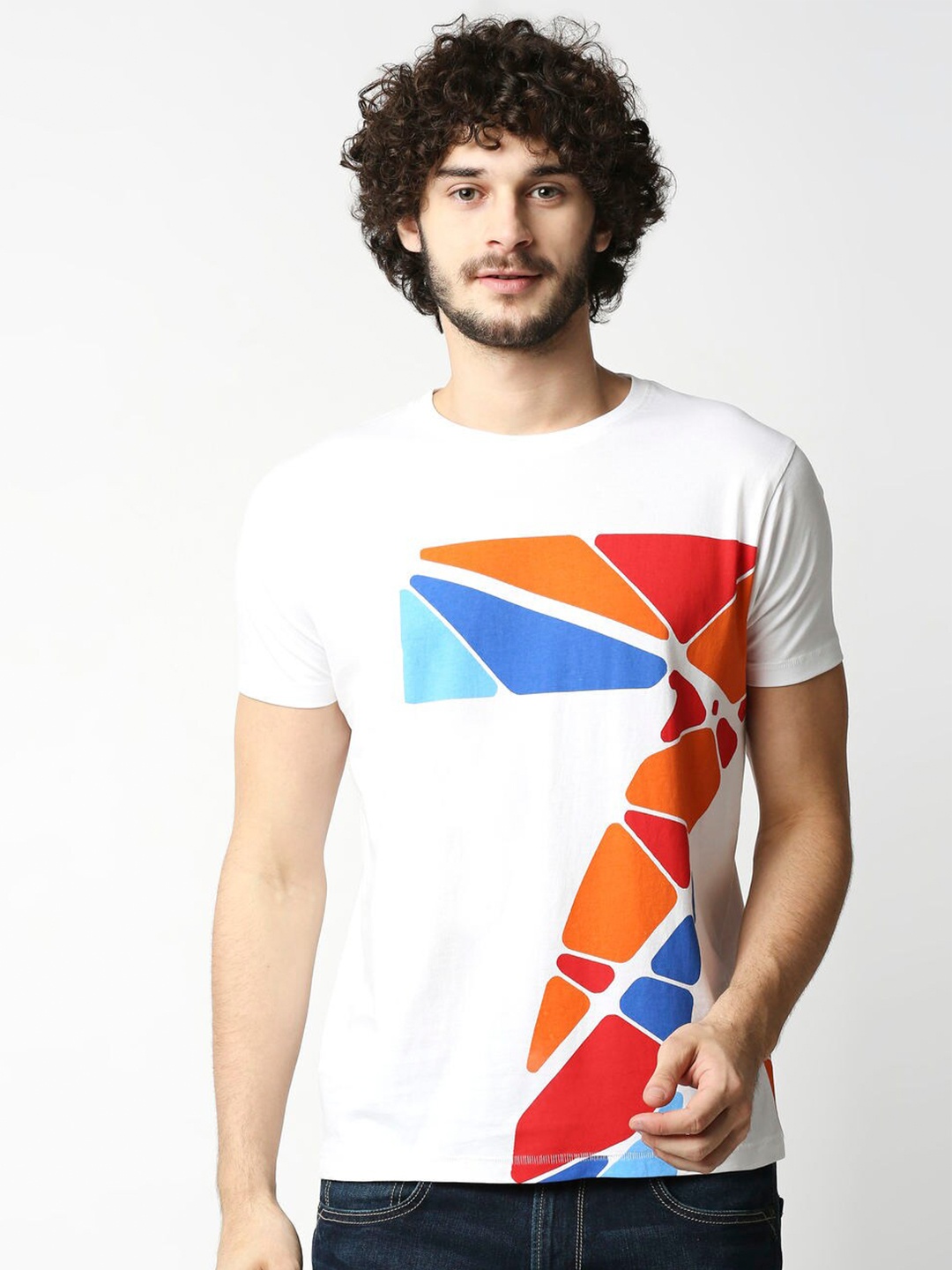 

Pepe Jeans Men White Printed Slim Fit T-shirt