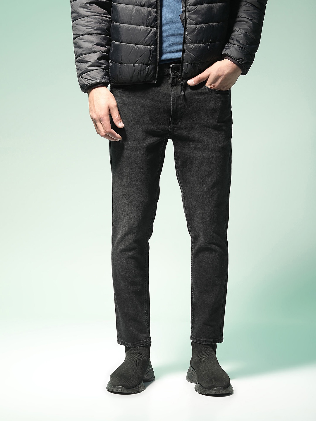 

Flying Machine Men Black Micheal Slim Tapered Fit Stretchable Jeans