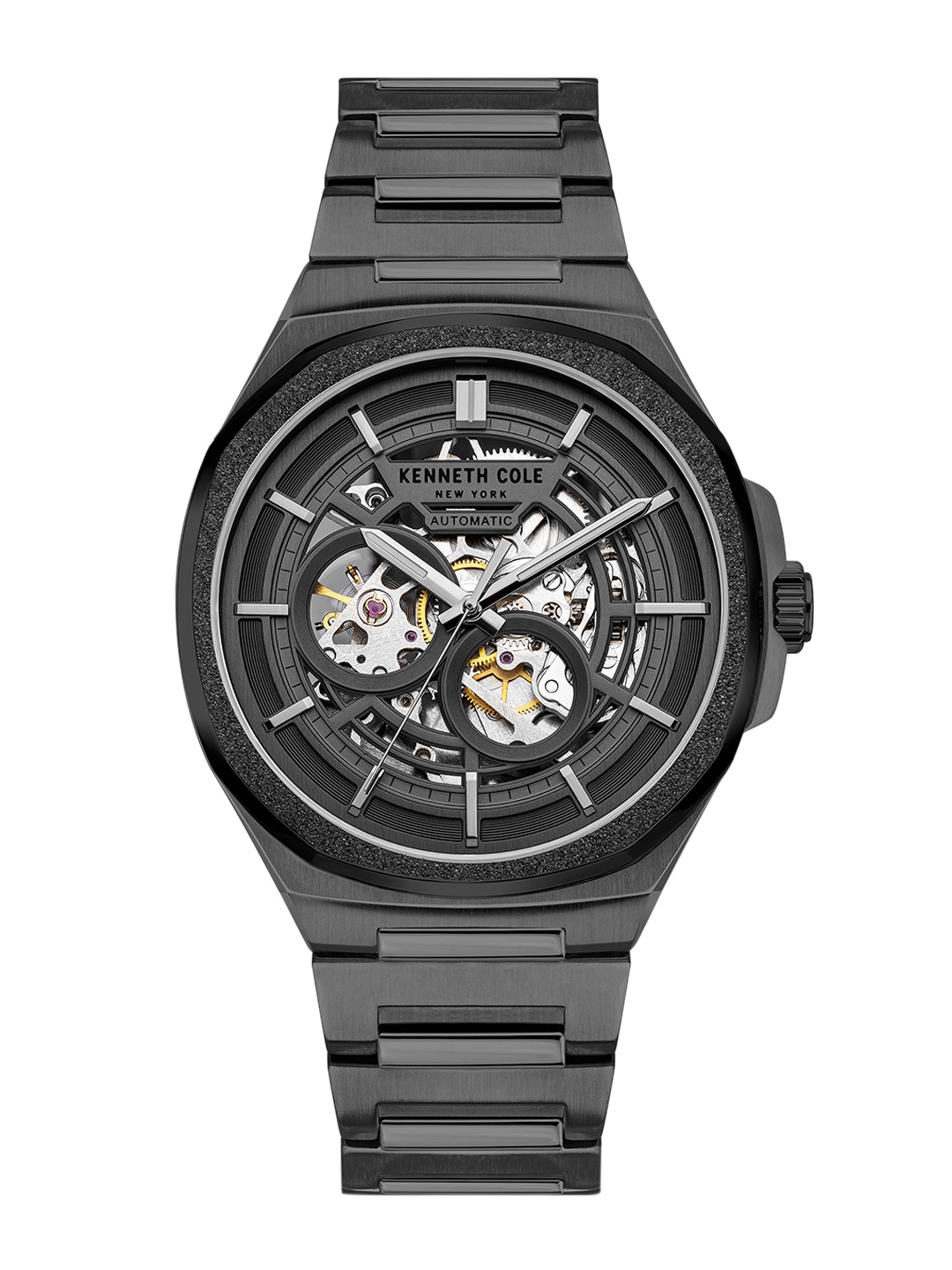 

Kenneth Cole Men Black Stainless Steel Bracelet Style Straps Analogue Automatic Watch