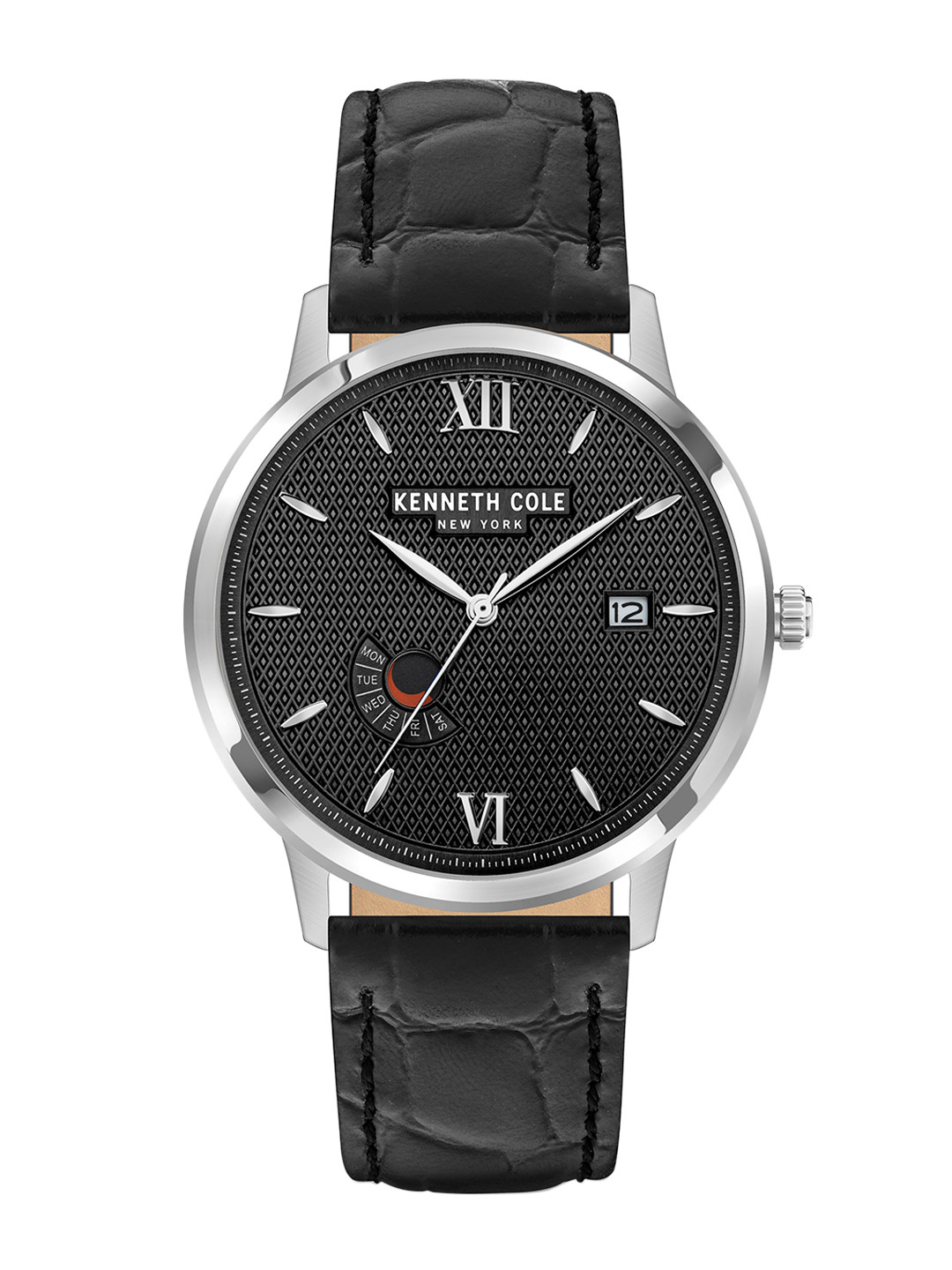 

Kenneth Cole Men Black Dial & Leather Straps Analogue Multi Function Watch KCWGB2122801MN