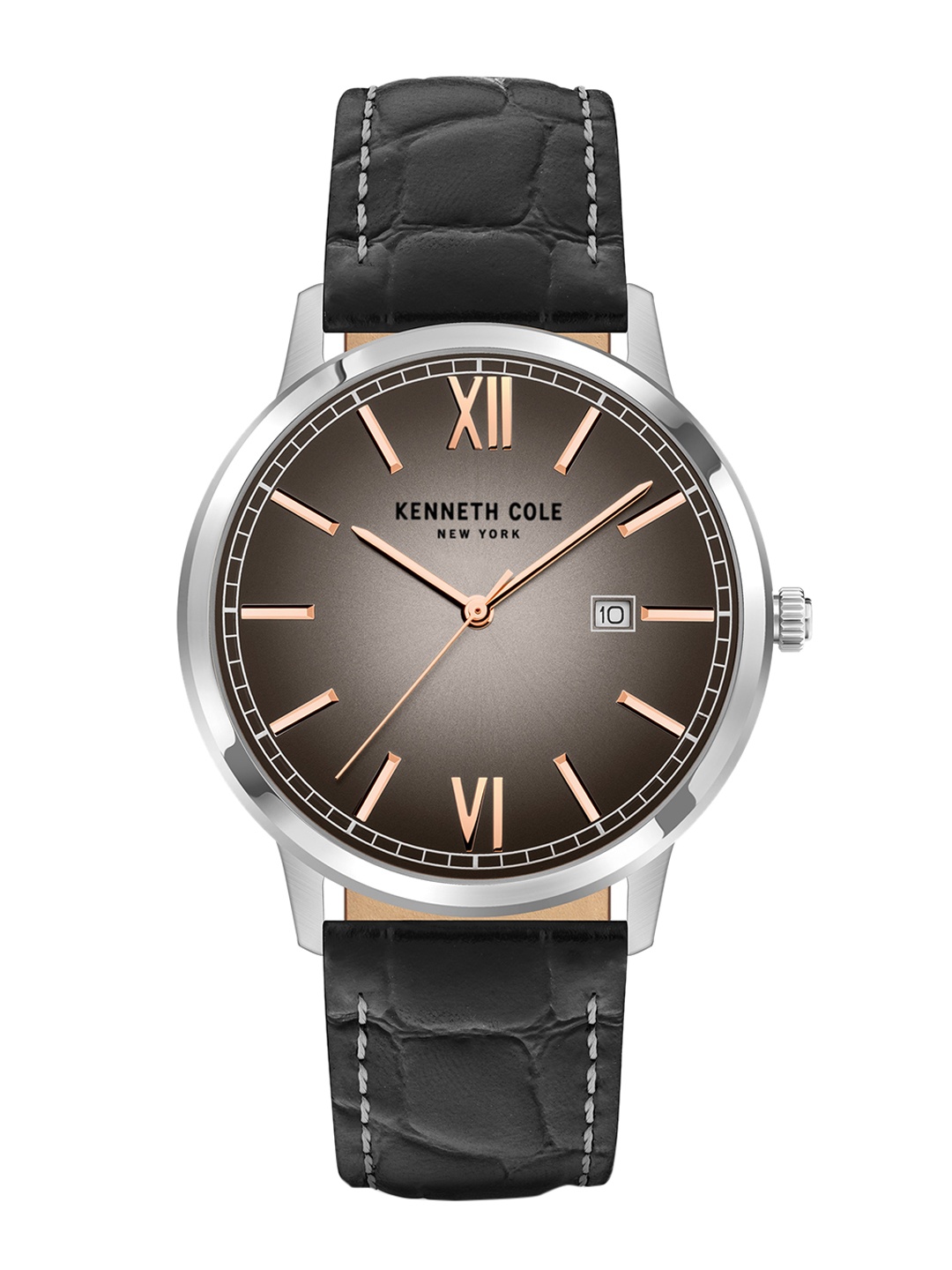 

Kenneth Cole Men Brown Dial & Black Leather Straps Analogue Watch