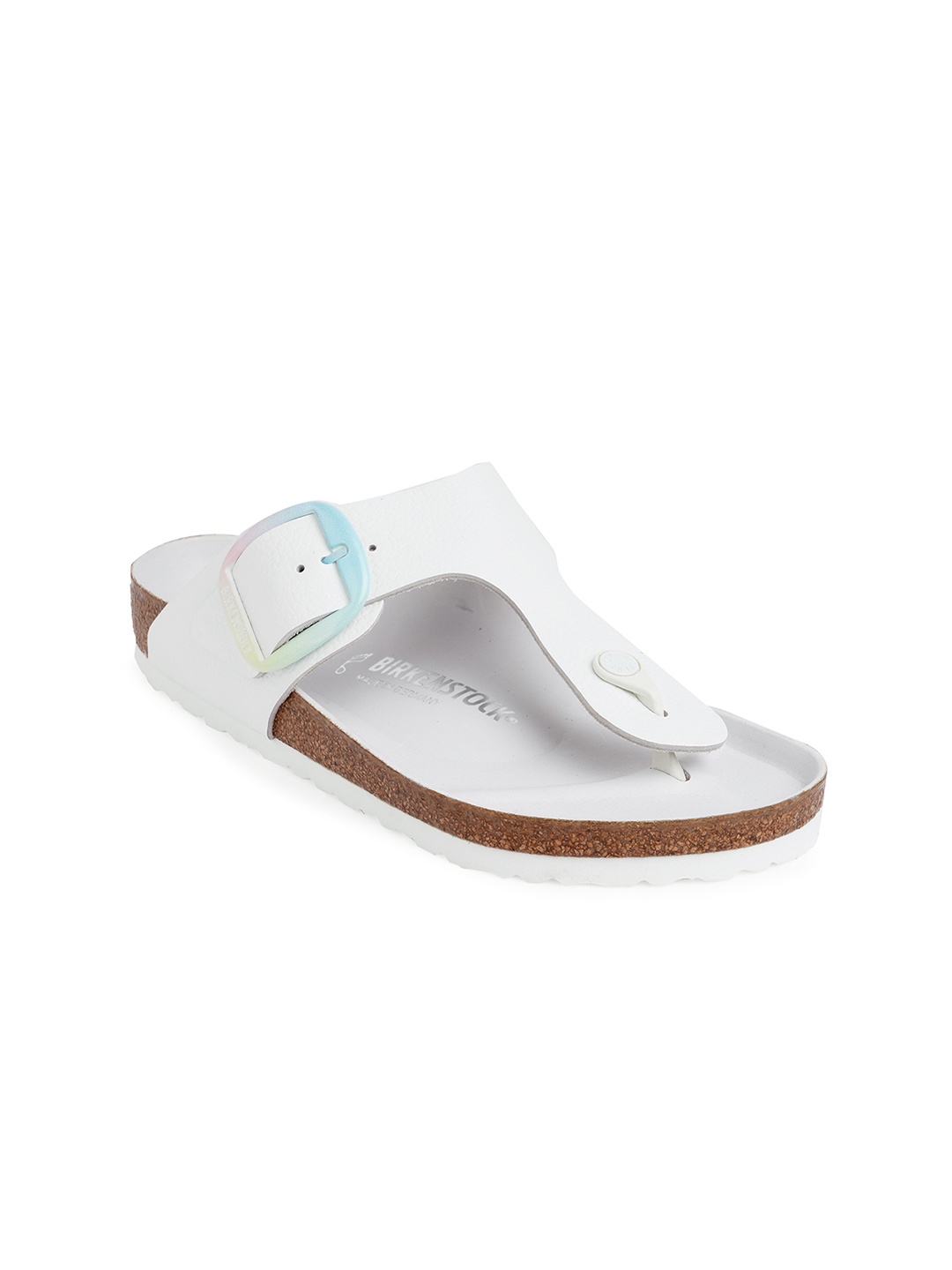 

Birkenstock Women White Gizeh Big Buckle Regular Sliders