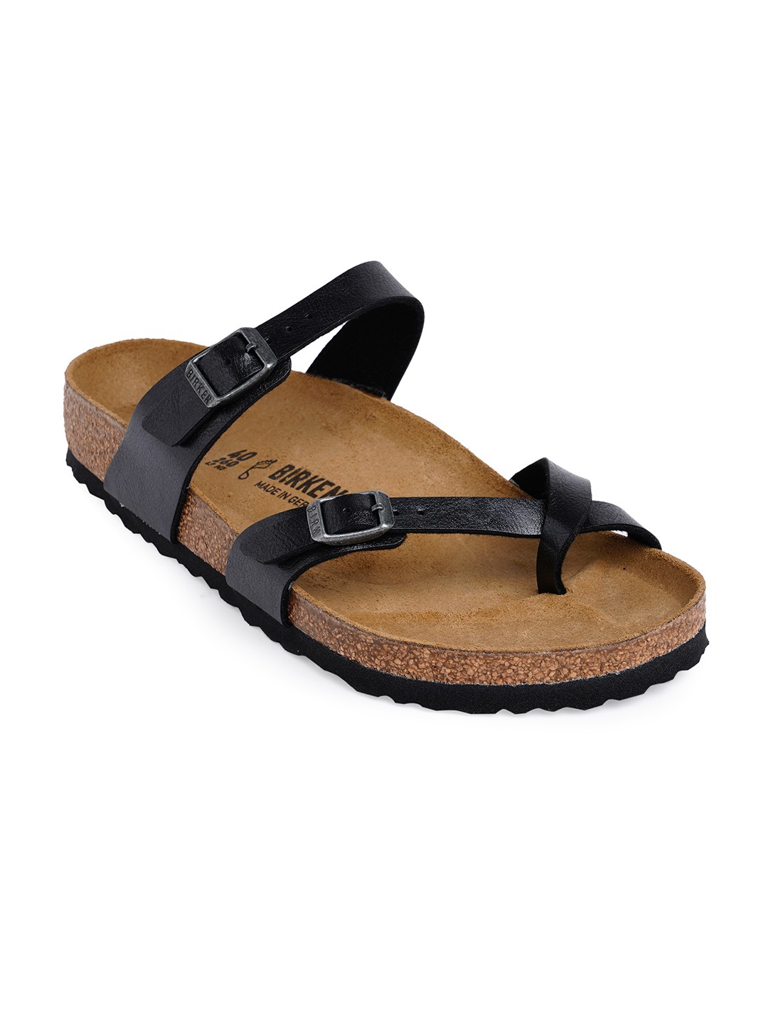 

Birkenstock Mayari Graceful Licorice Regular Width Birko-Flor Thong Sandals, Black