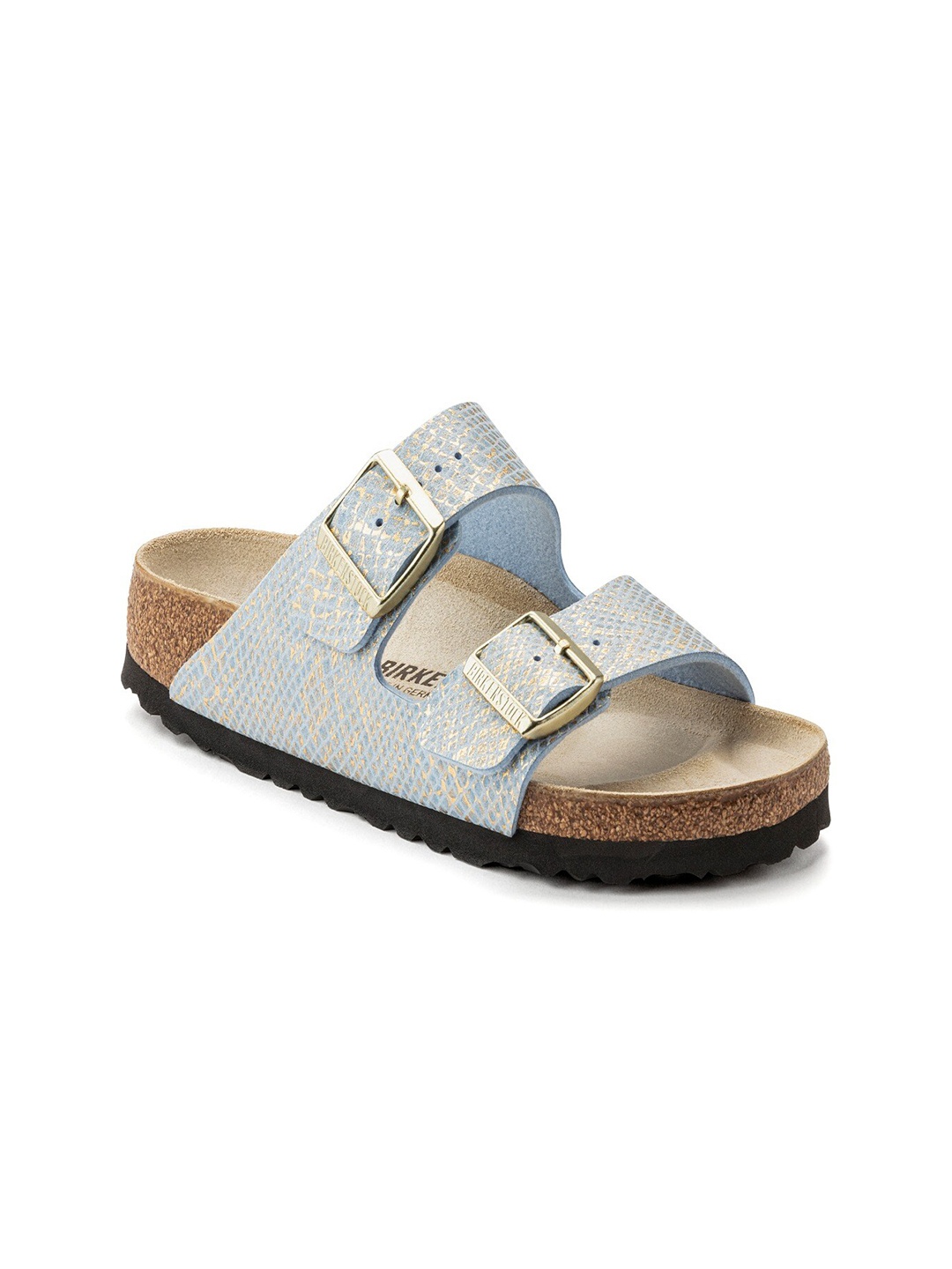 

Birkenstock Women Narrow Width Blue Arizona Open Toe Flats