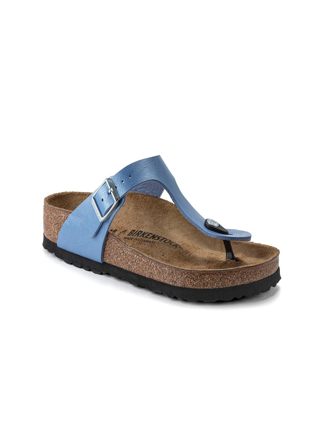 

Birkenstock Women Blue Regular Width Gizeh Graceful Riviera Open Toe Flats with Buckles