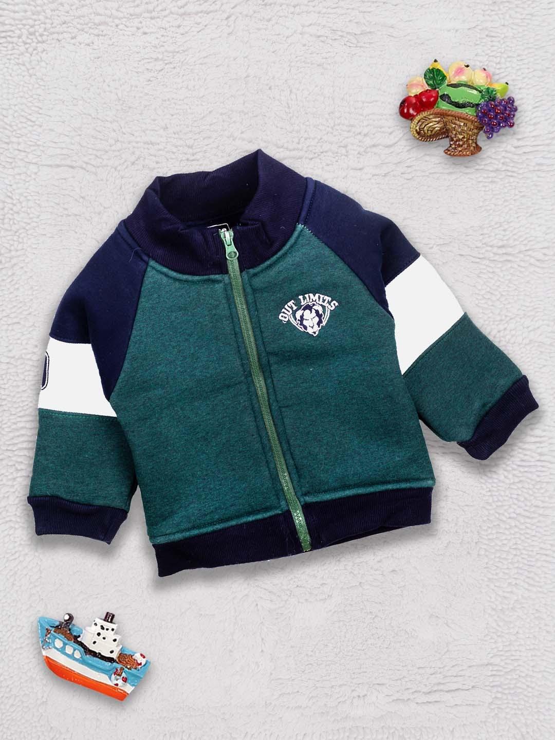 

MeeMee Boys Green Colourblocked Lightweight Open Front Jacket