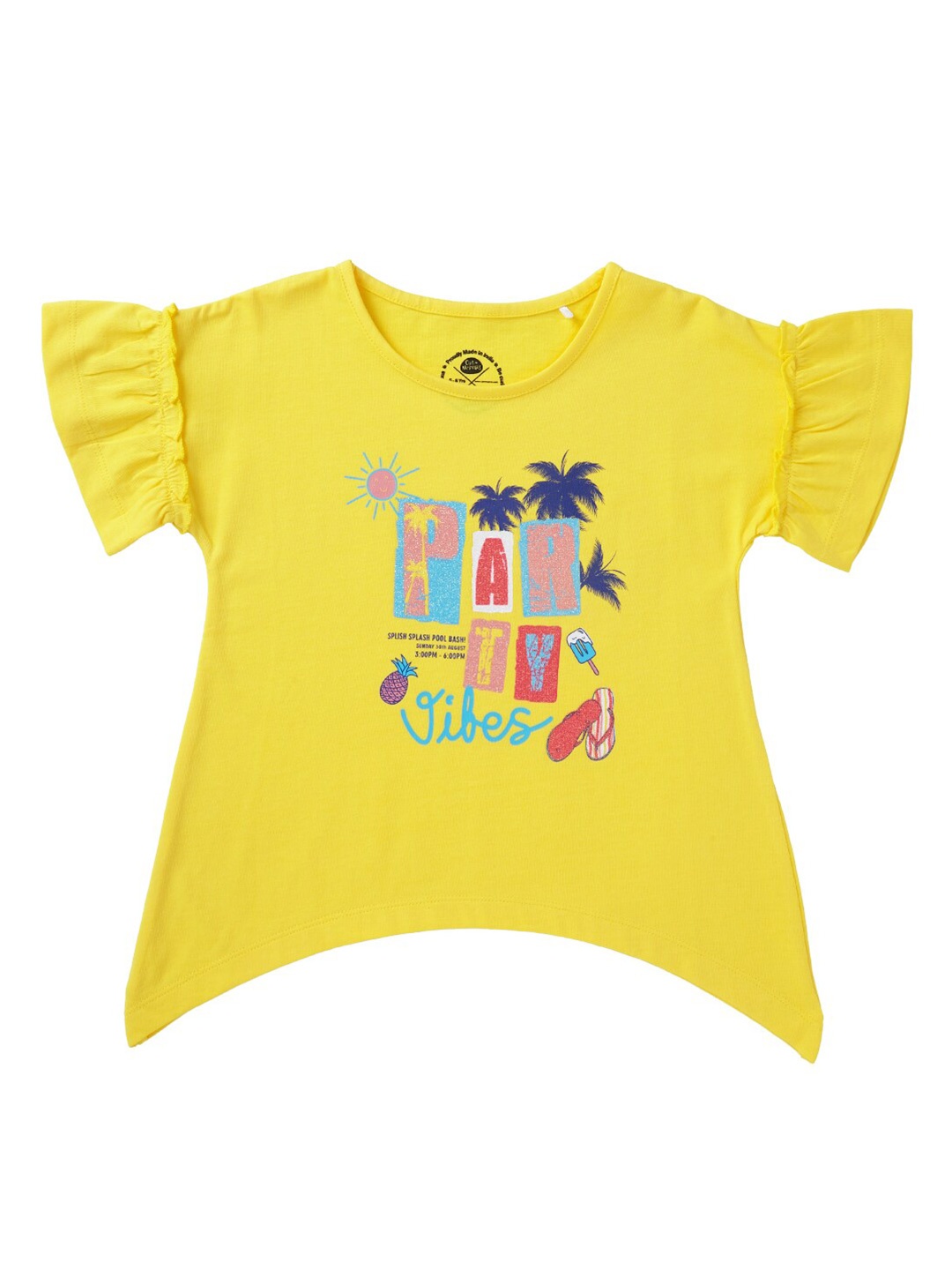 

Cub McPaws Girls Yellow & Pink Print Tropical Top