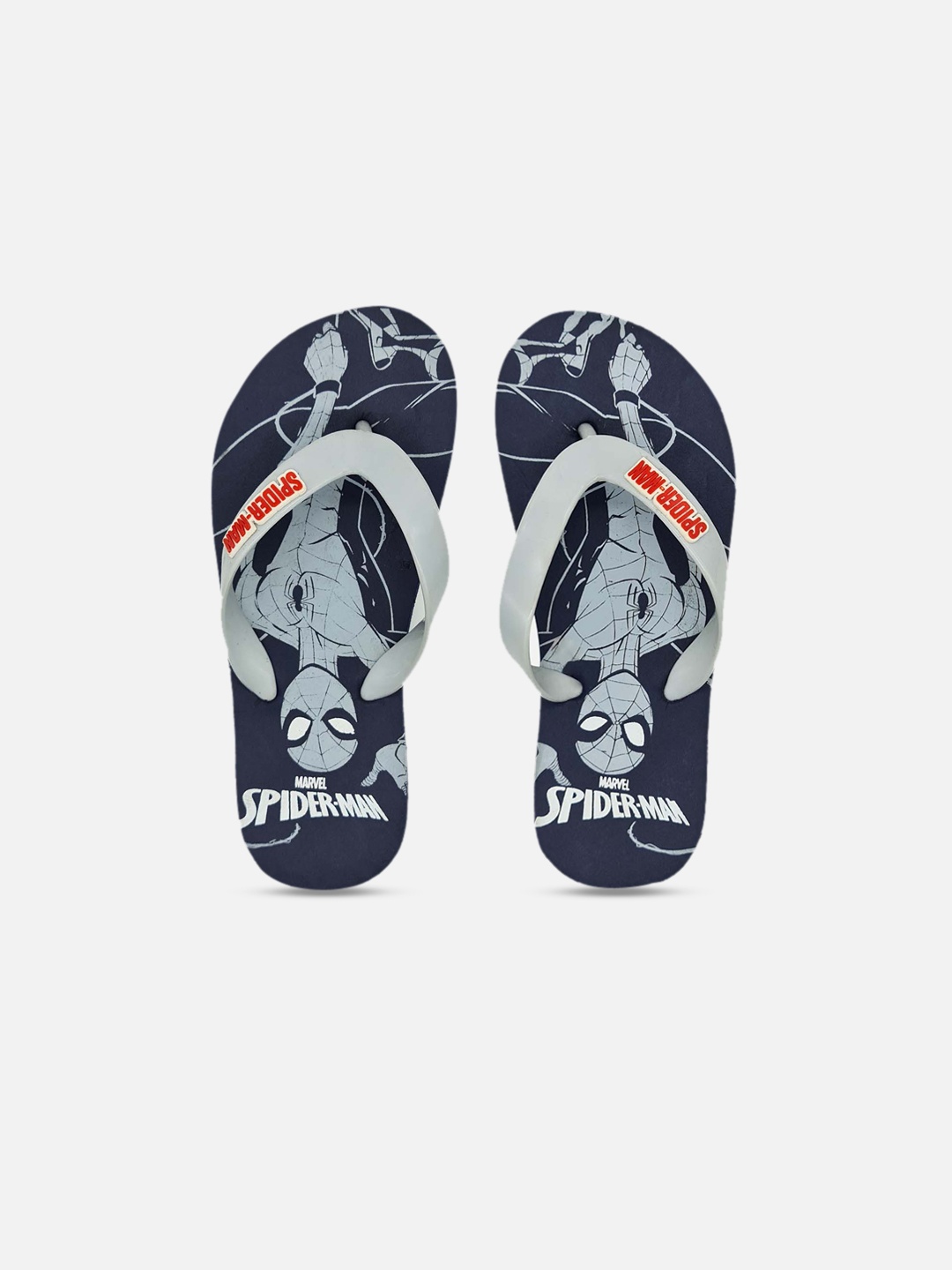 

Kids Ville Boys Navy Blue & Grey Spiderman Printed Rubber Thong Flip-Flops
