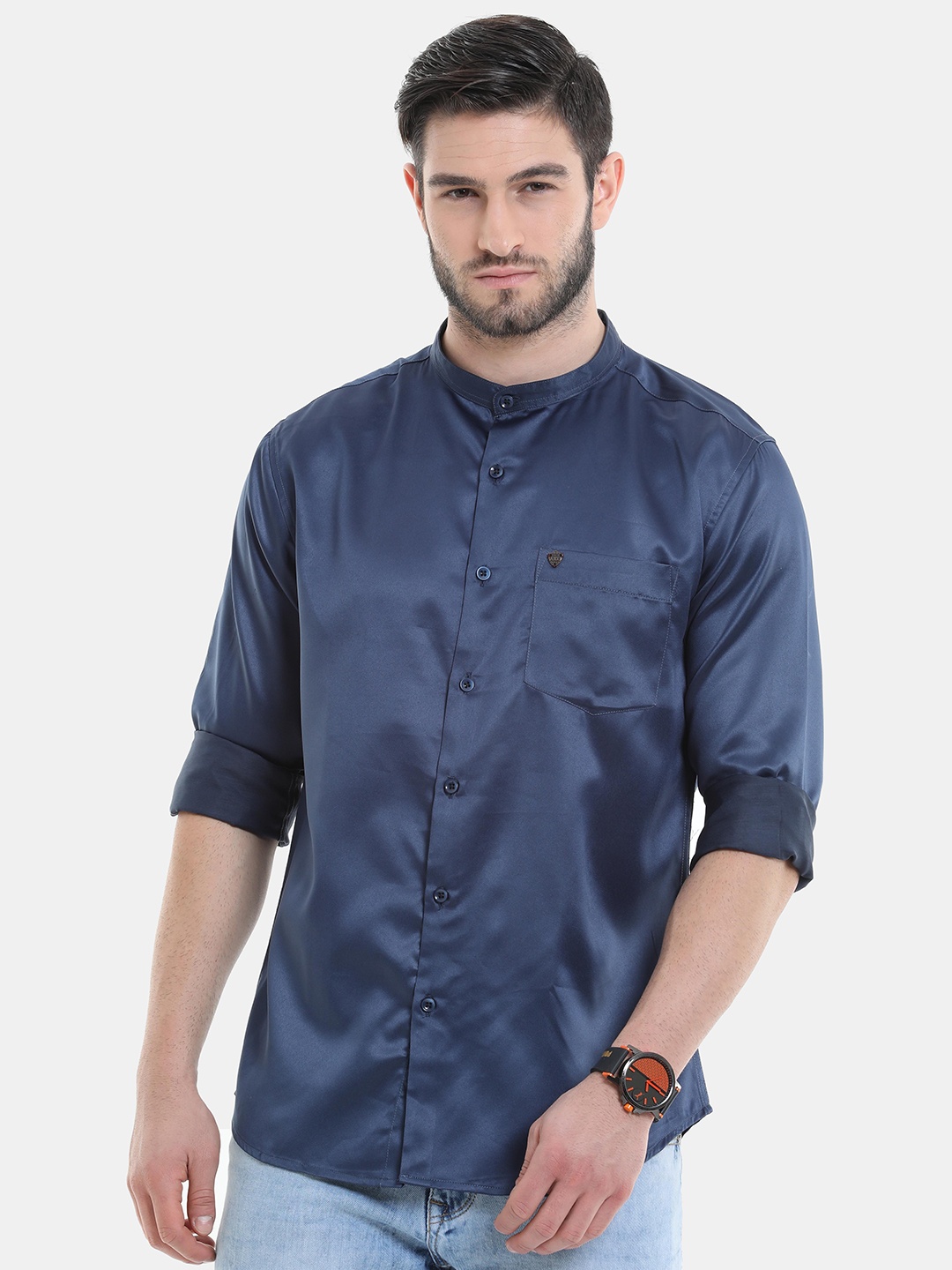 

VUDU Men Navy Blue Comfort Casual Shirt