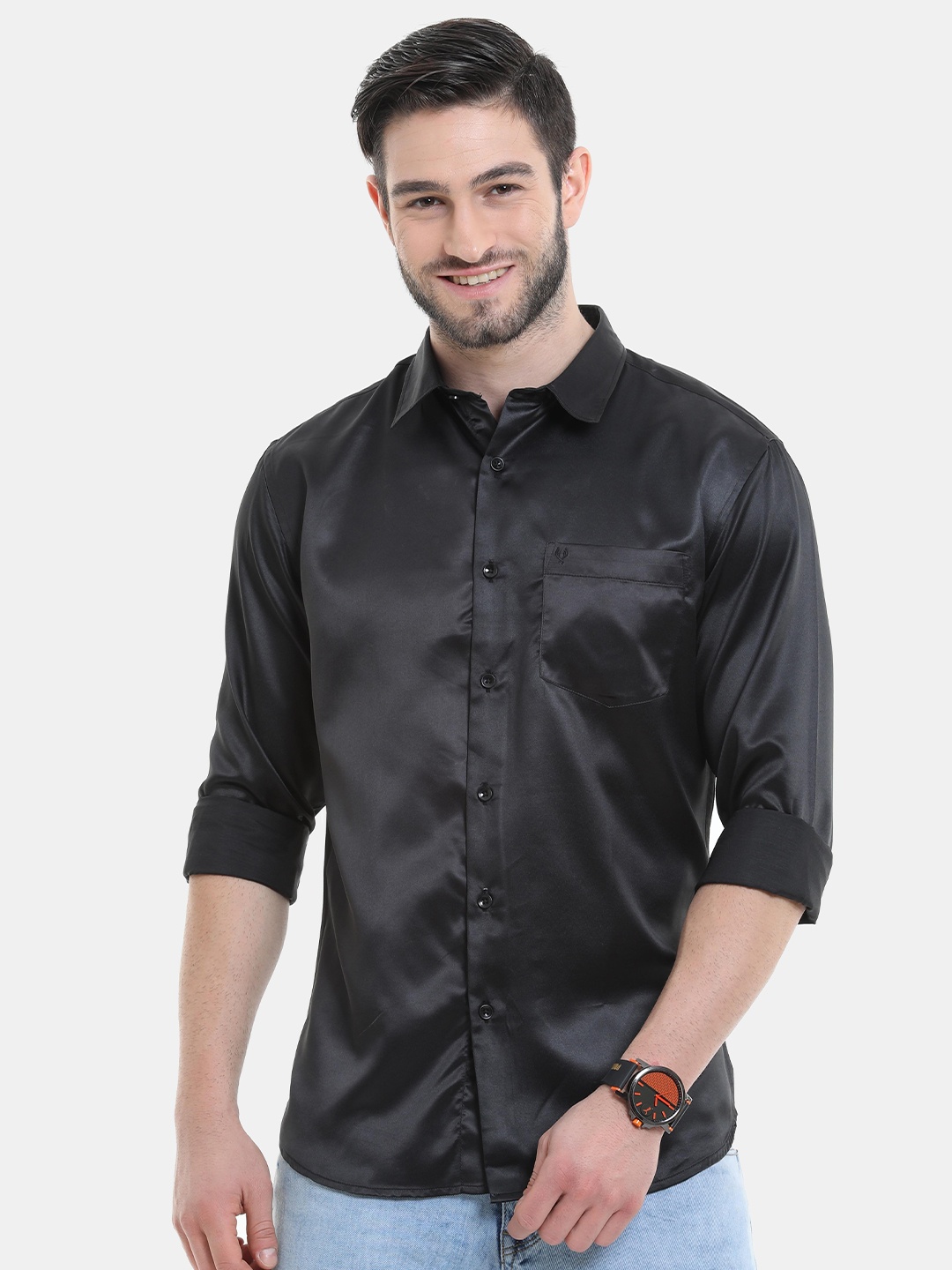 

VUDU Men Black Comfort Party Shirt