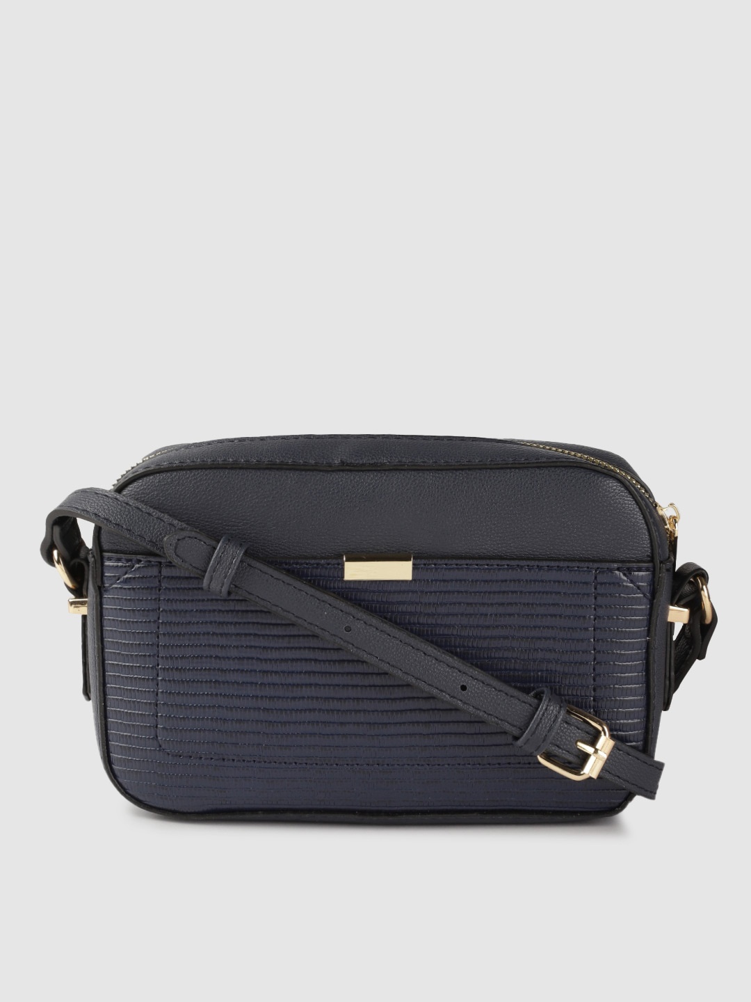 

Accessorize London Women Faux Leather Piper Sling bag, Navy blue