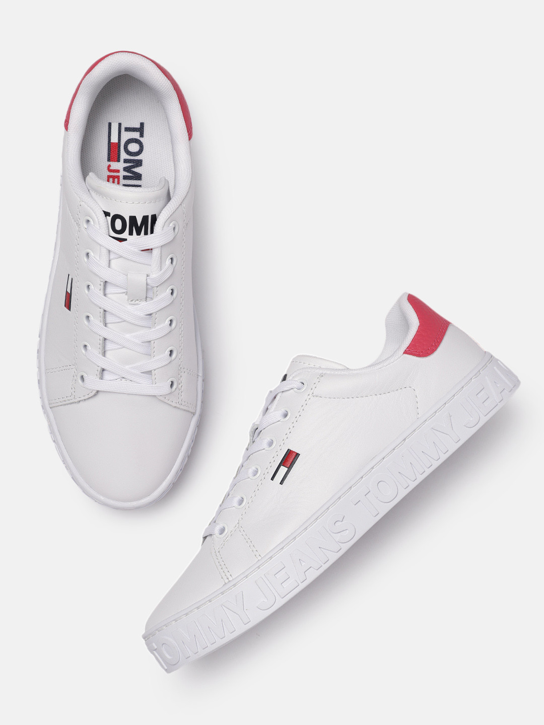 

Tommy Hilfiger Women White Leather Sneakers