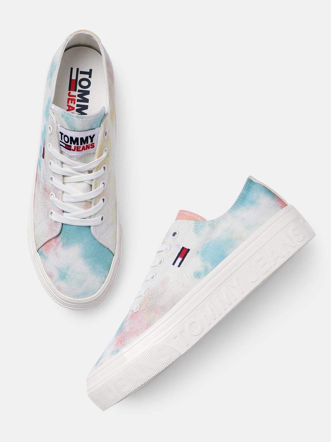 

Tommy Hilfiger Women White Printed Sneakers