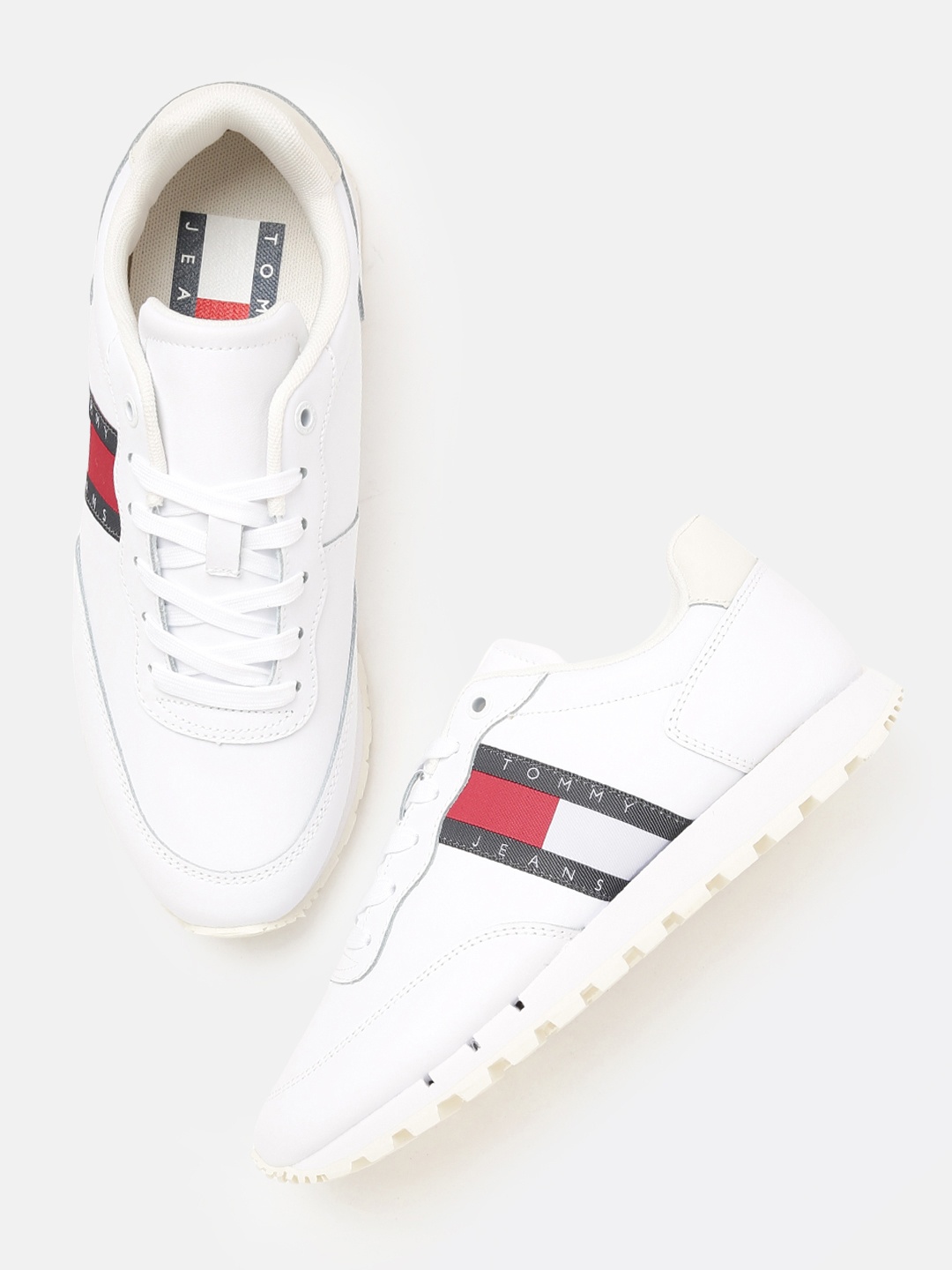 

Tommy Hilfiger Women White Leather Sneakers