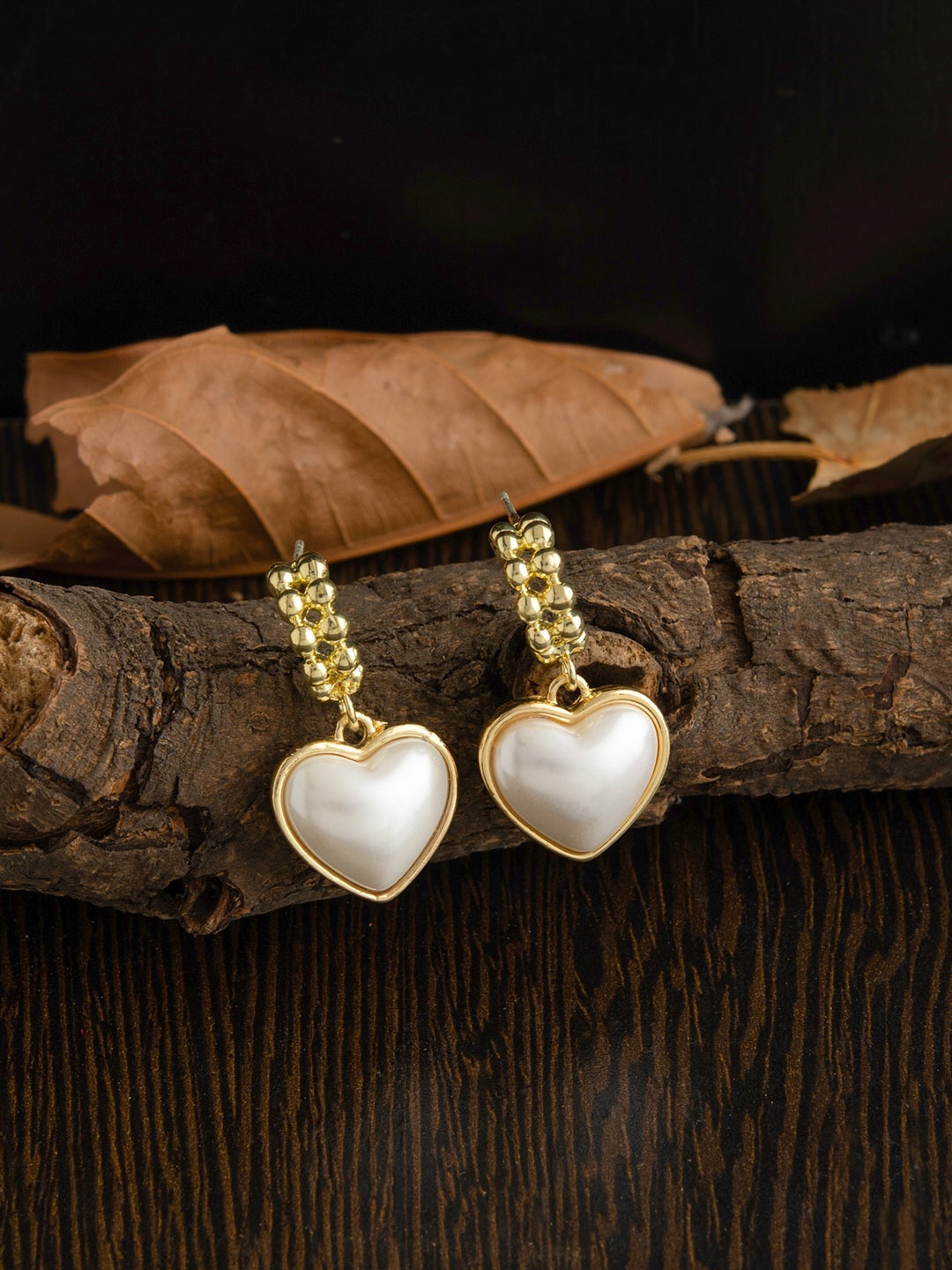 

E2O Gold-Toned Heart Shaped Drop Earrings