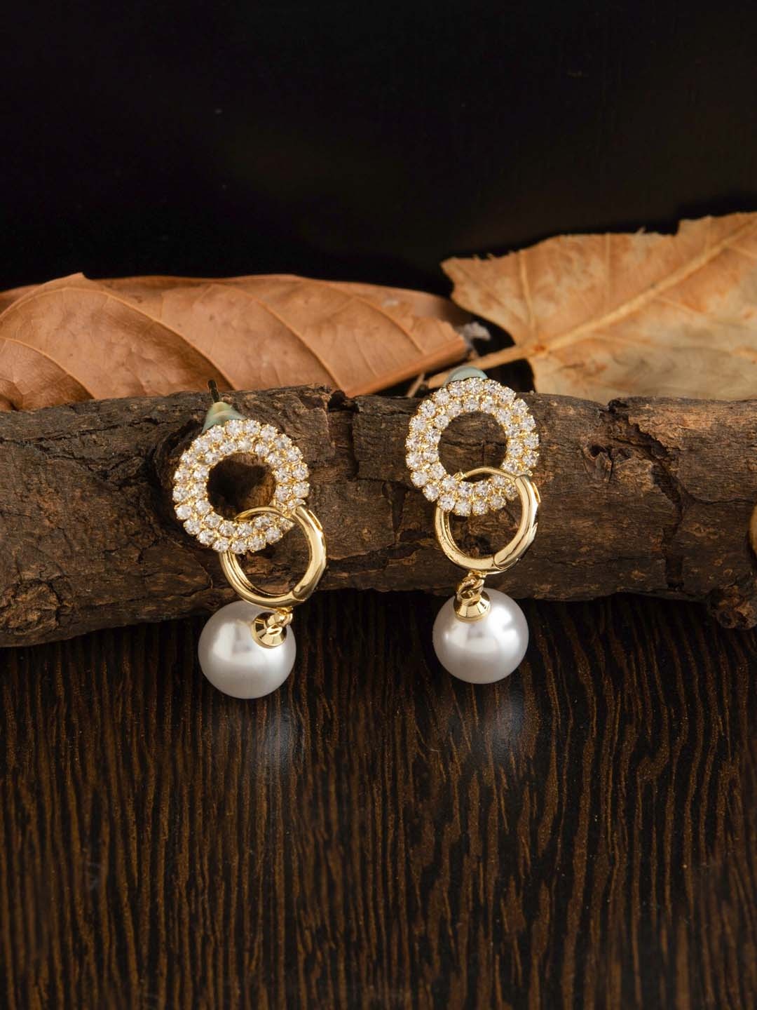 

E2O Gold-Toned Contemporary Drop Earrings