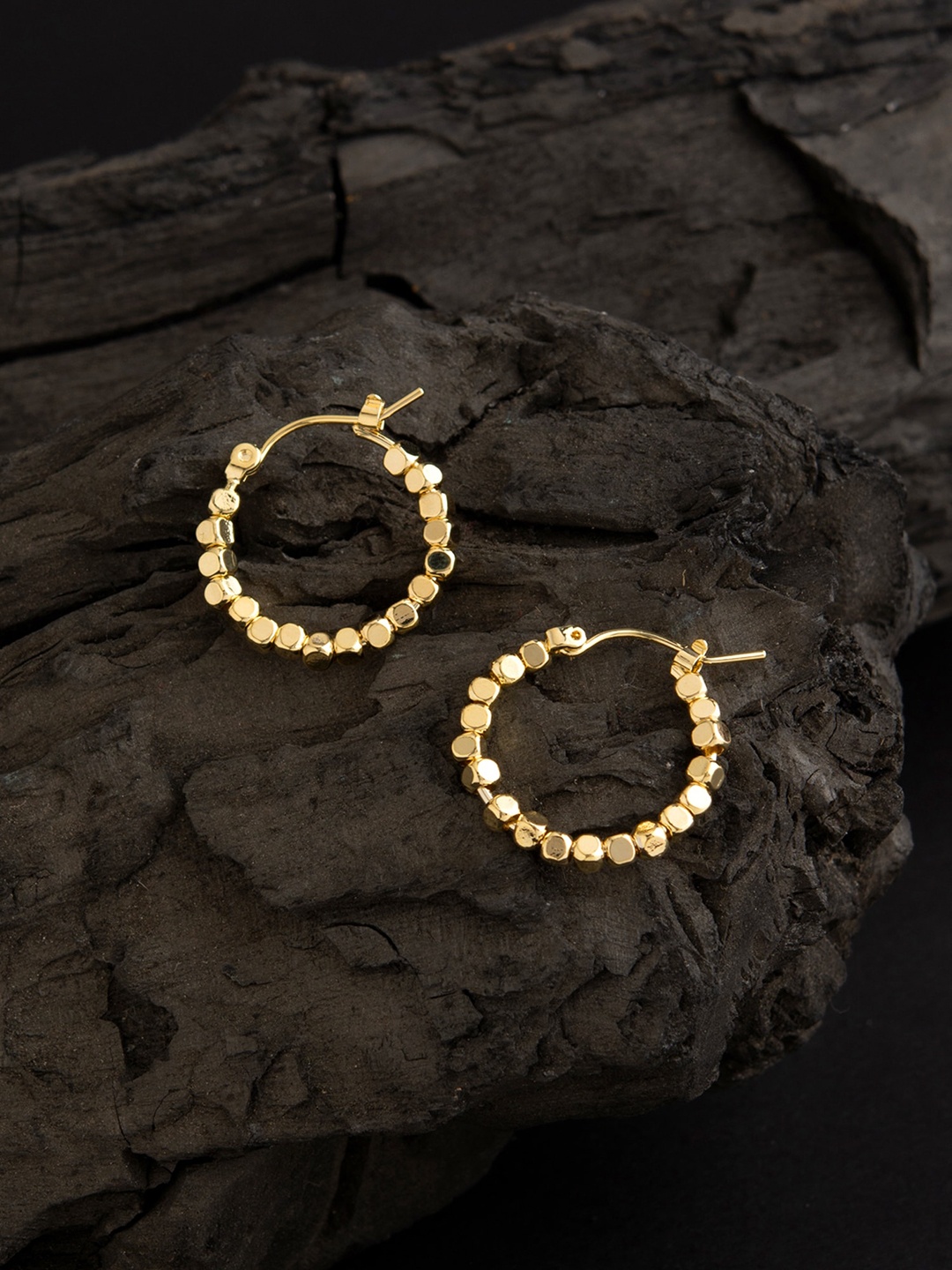 

E2O Rose Gold-Plated Gold-Toned Circular Hoop Earrings