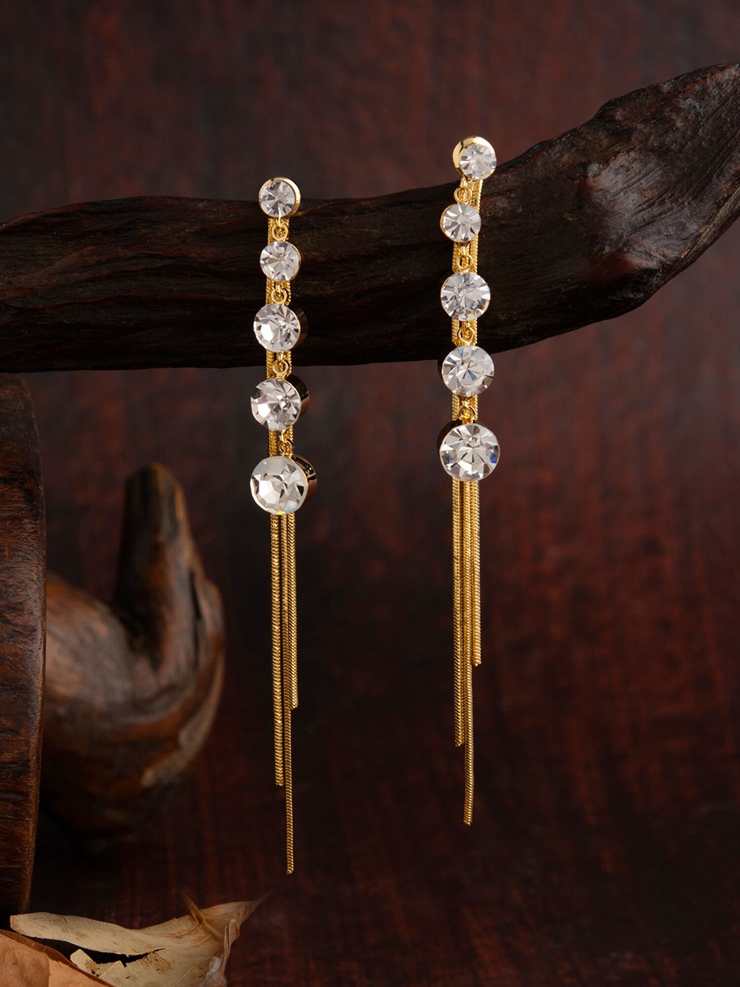 

E2O Gold-Toned Contemporary Drop Earrings