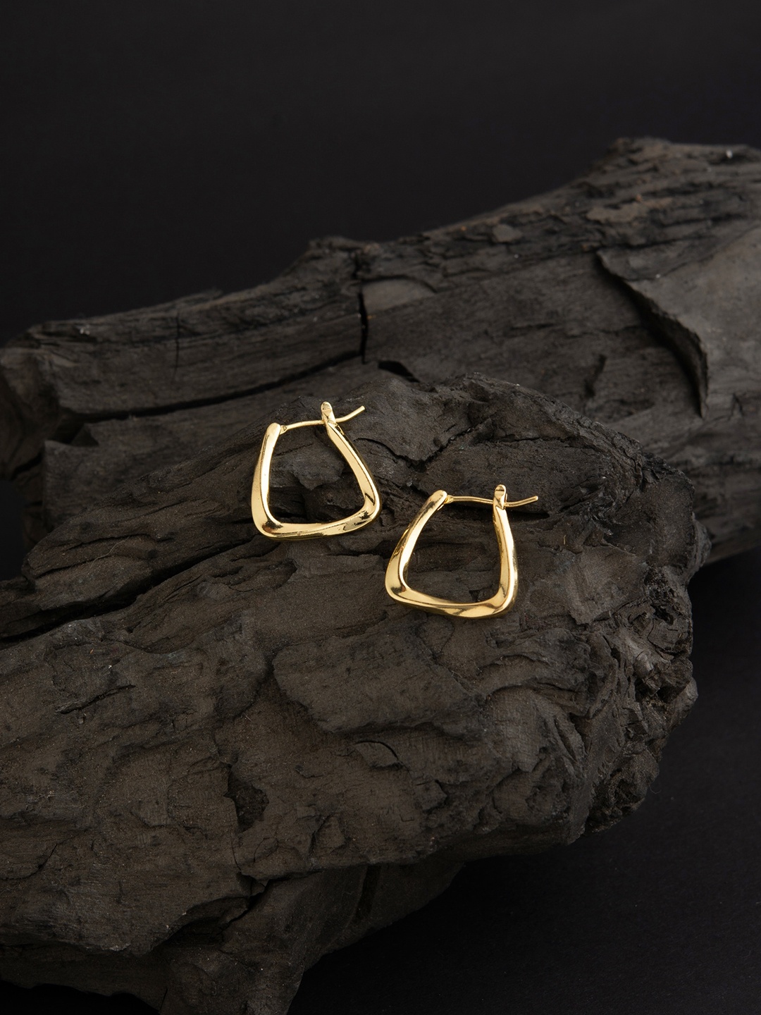 

E2O Gold-Toned Contemporary Hoop Earrings