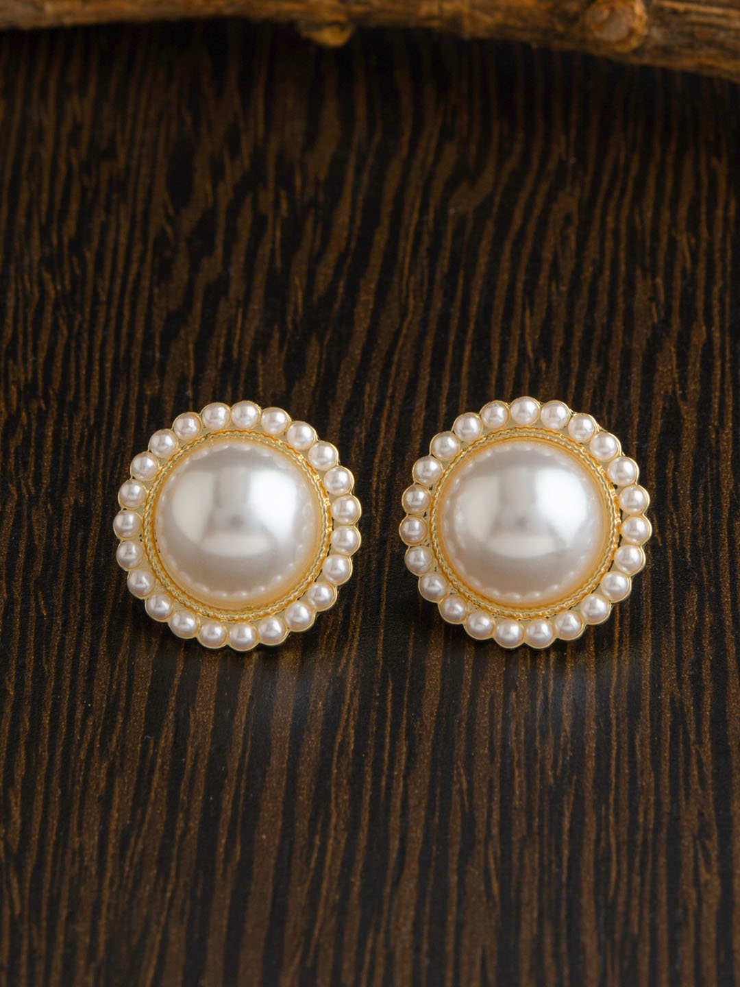 

E2O Gold-Toned Contemporary Studs Earrings
