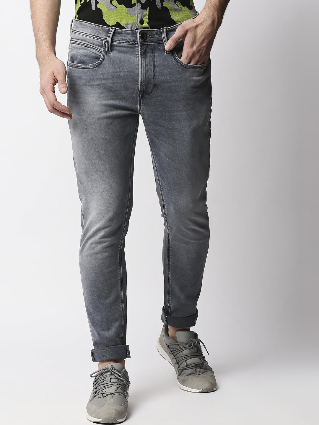 

Pepe Jeans Men Grey Skin Tight Skinny Fit Heavy Fade Stretchable Jeans