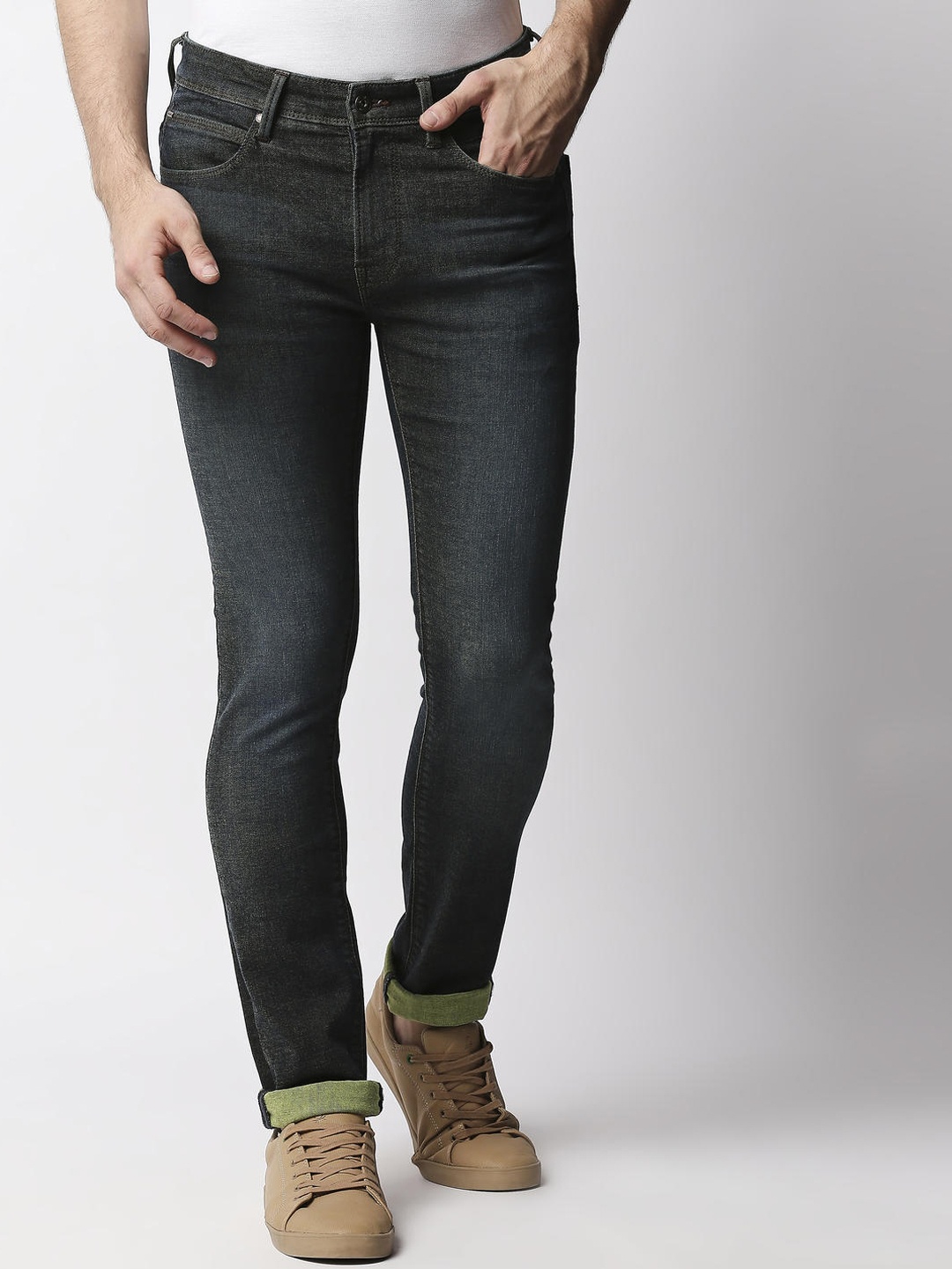 

Pepe Jeans Men Green Urban Slim Fit Light Fade Stretchable Jeans