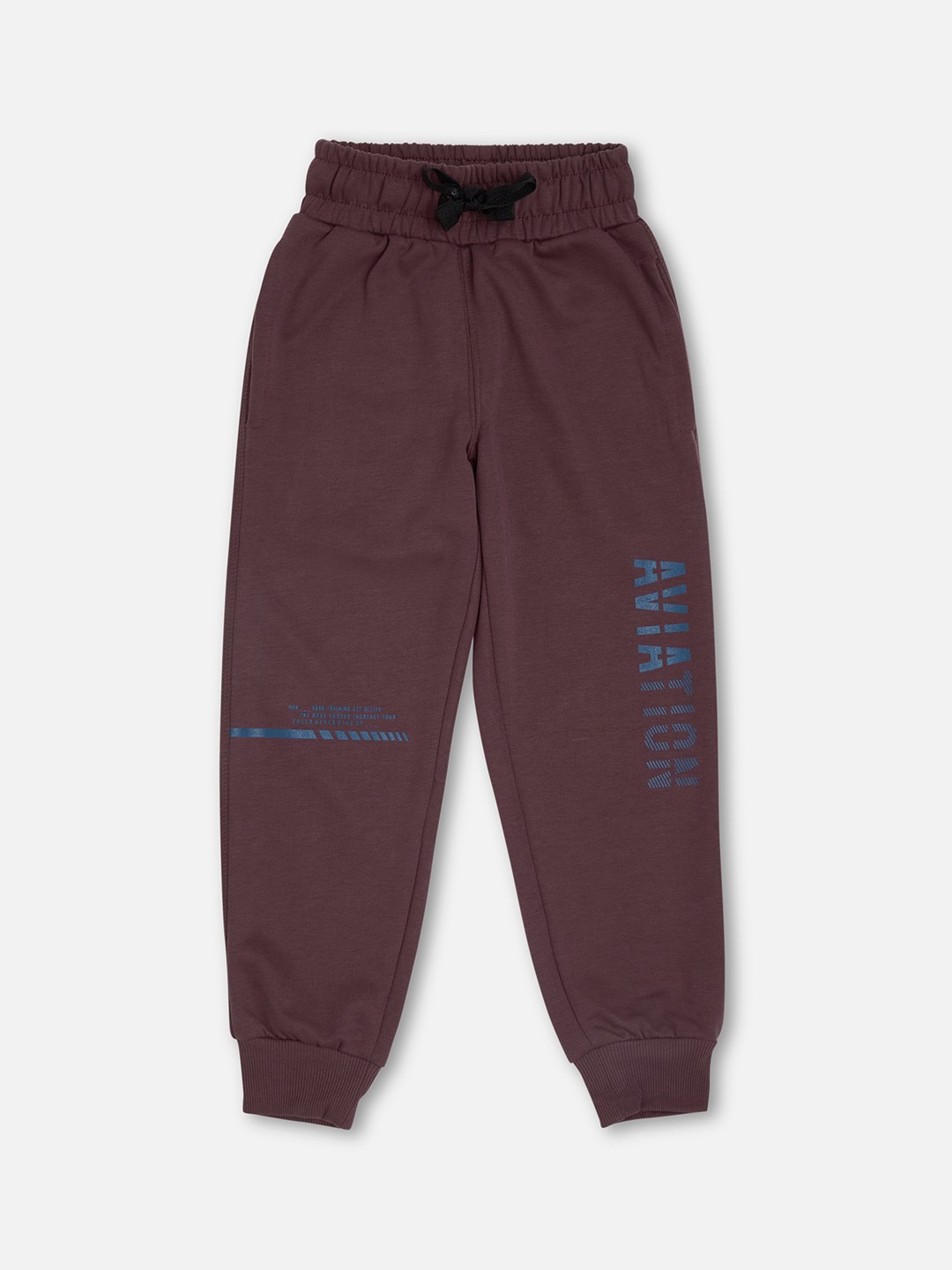 

Sweet Dreams Boys Brown & Blue Printed Cotton Joggers