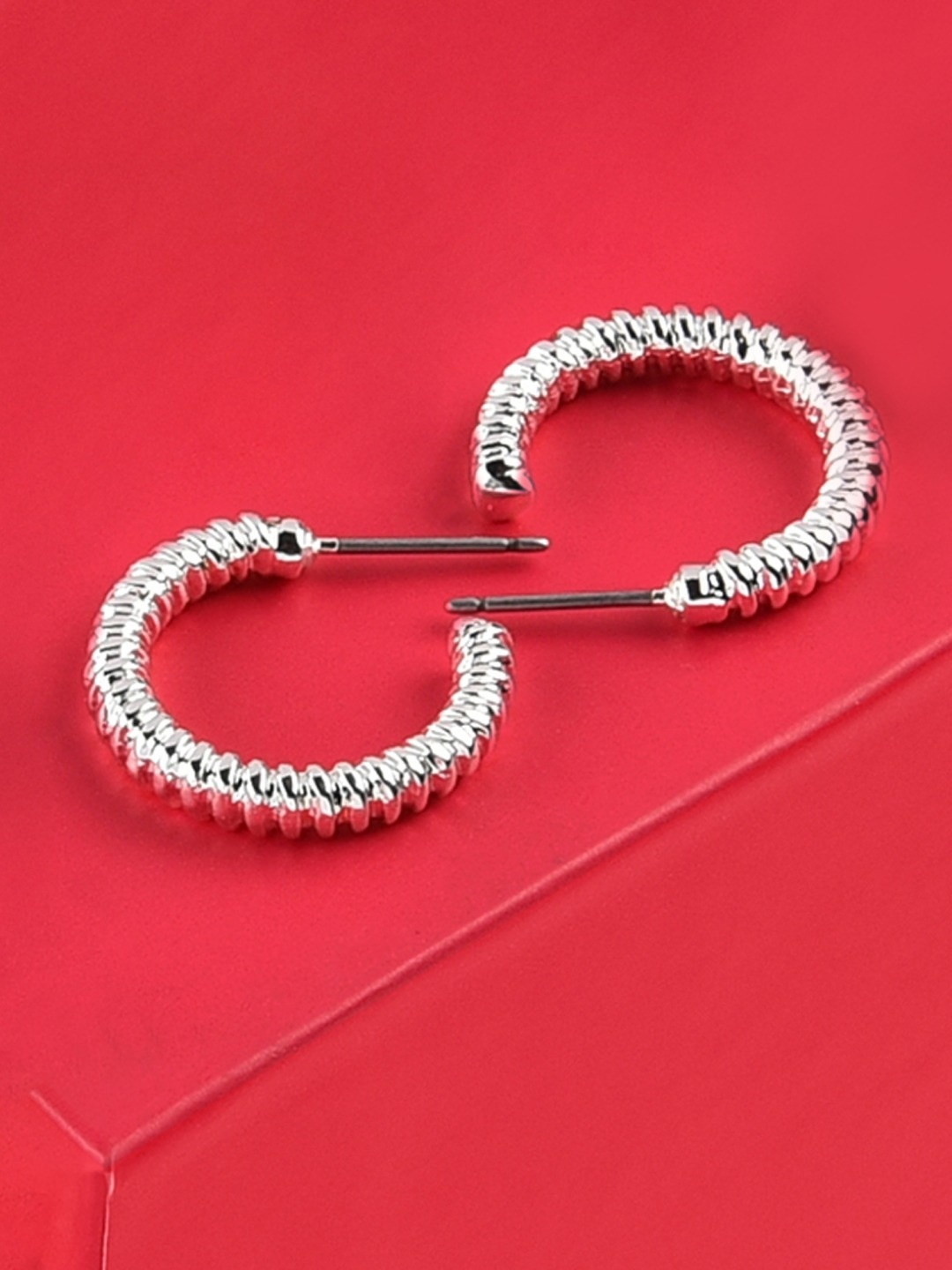 

AMI Silver-Toned Contemporary Hoop Earrings