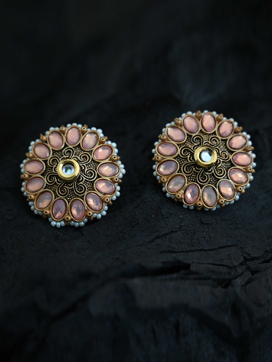 

justpeachy Pink Classic Studs Earrings