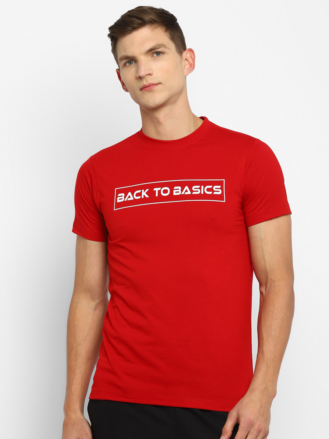 

Yuuki Men Red Typography Printed T-shirt