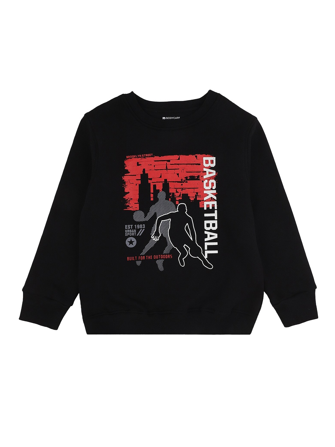 

PROTEENS Boys Black & Red Printed Sweatshirt