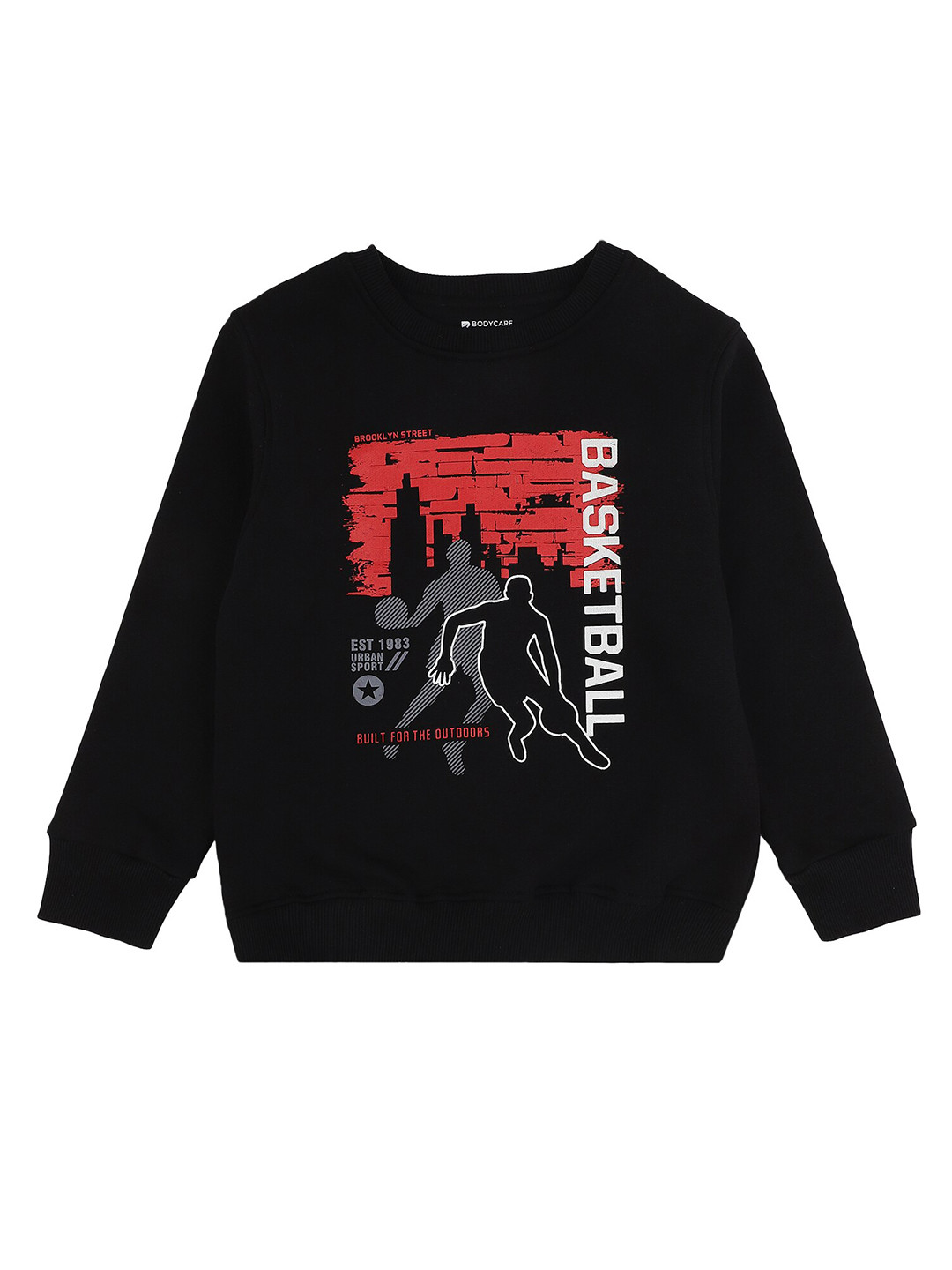 

PROTEENS Boys Black & Red Graphic Printed Sweatshirt