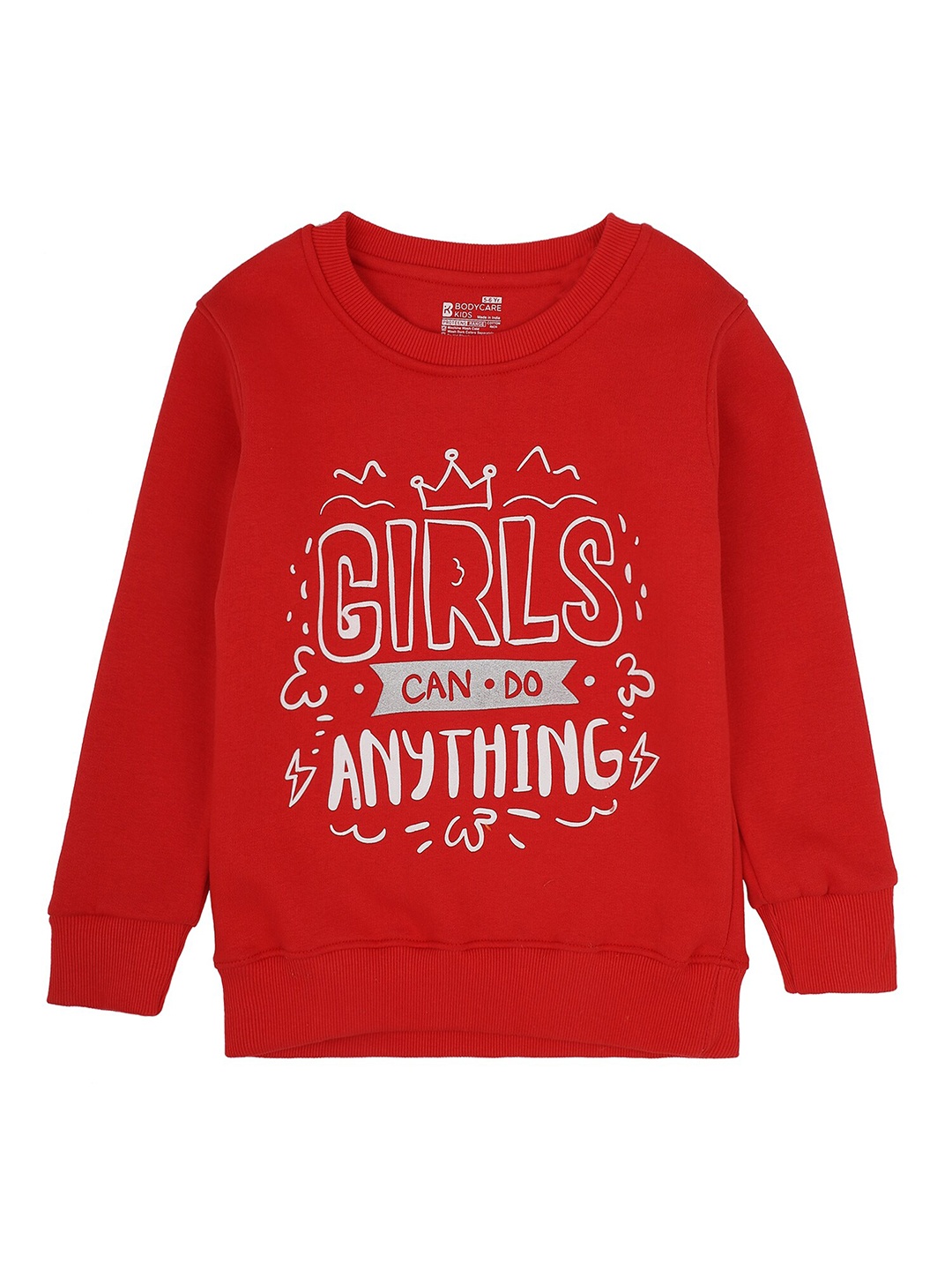 

PROTEENS Girls Red & Grey Typography Printed Sweatshirt