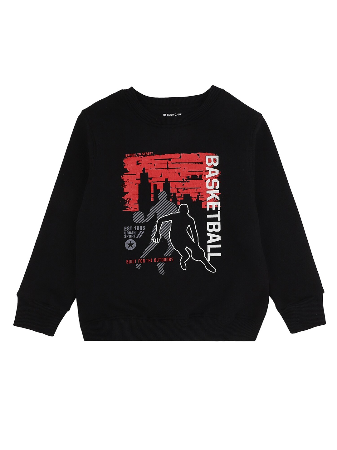 

PROTEENS Boys Black Printed Sweatshirt