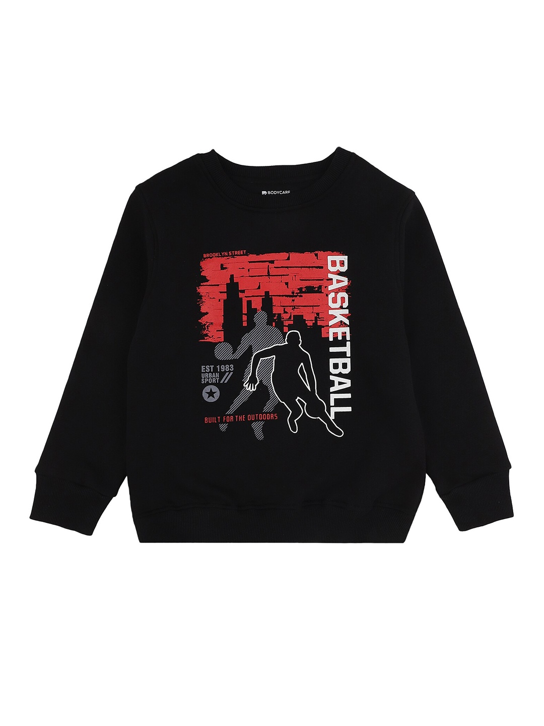 

PROTEENS Boys Black Printed Sweatshirt
