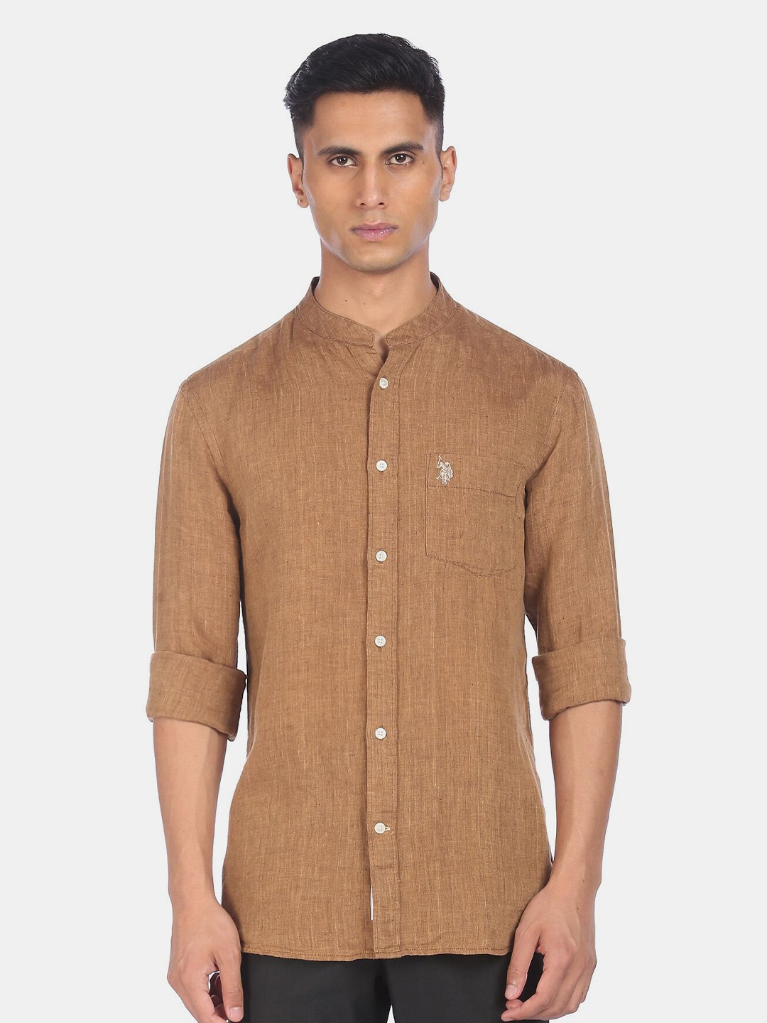 

U S Polo Assn Men Brown Casual Shirt