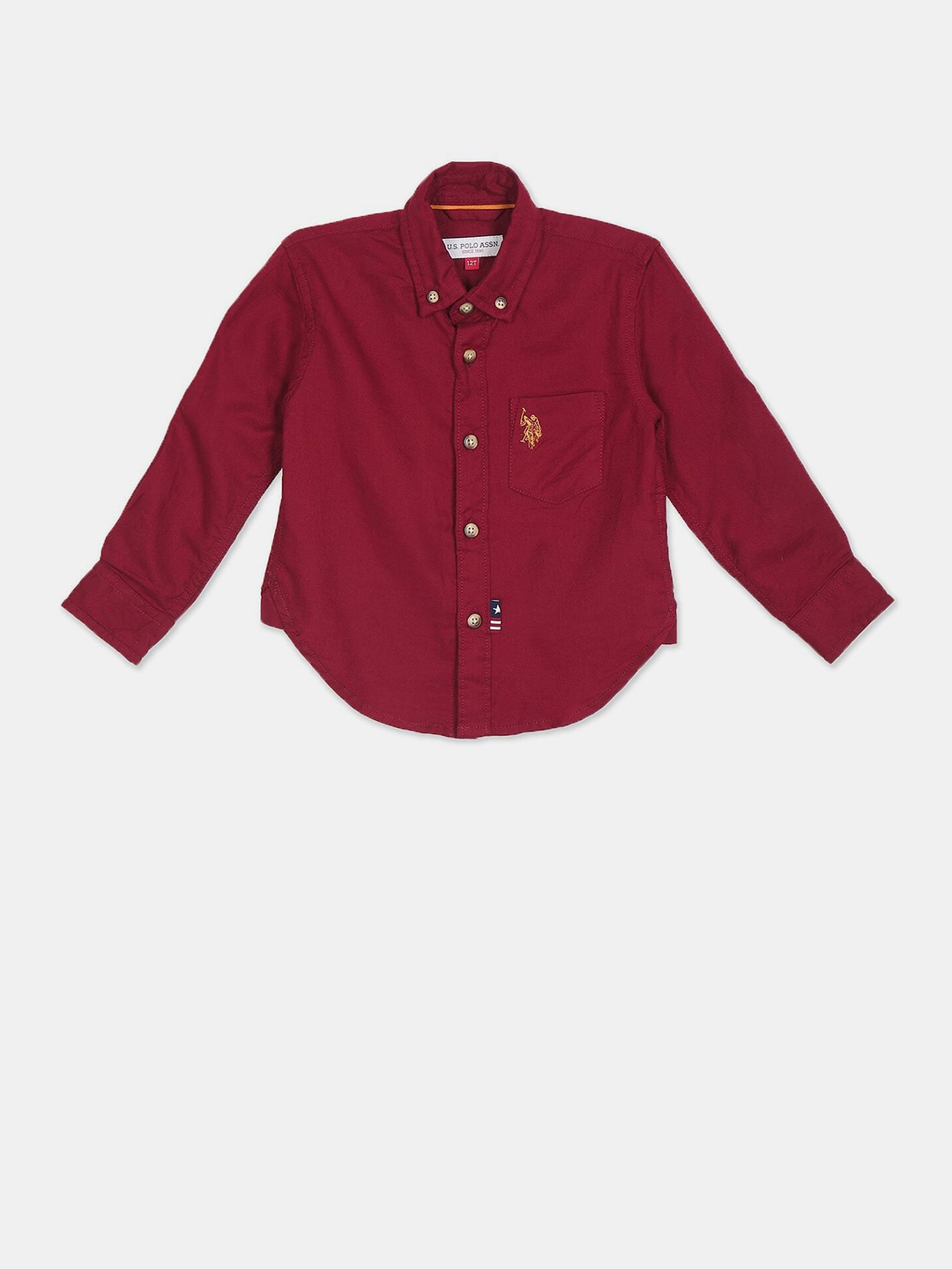 

U.S. Polo Assn. Boys Red Solid Casual Shirt