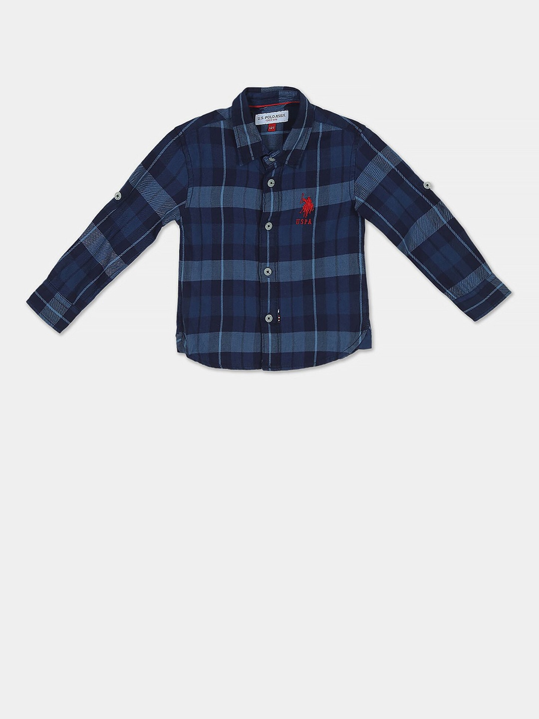 

U S Polo Assn Boys Blue Checked Casual Shirt