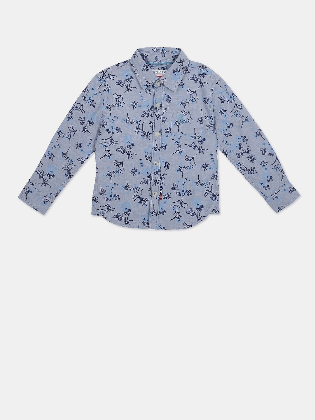

U S Polo Assn Boys Blue Printed Casual Shirt