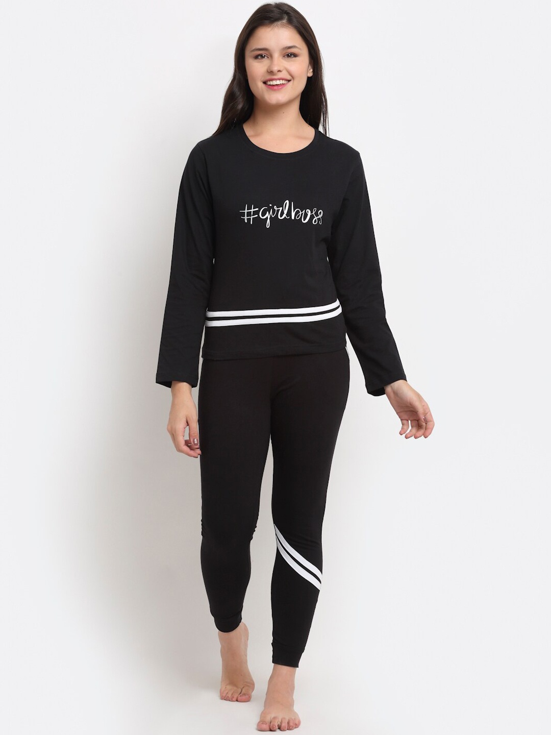 

Boston Club Women Black & White Night suit