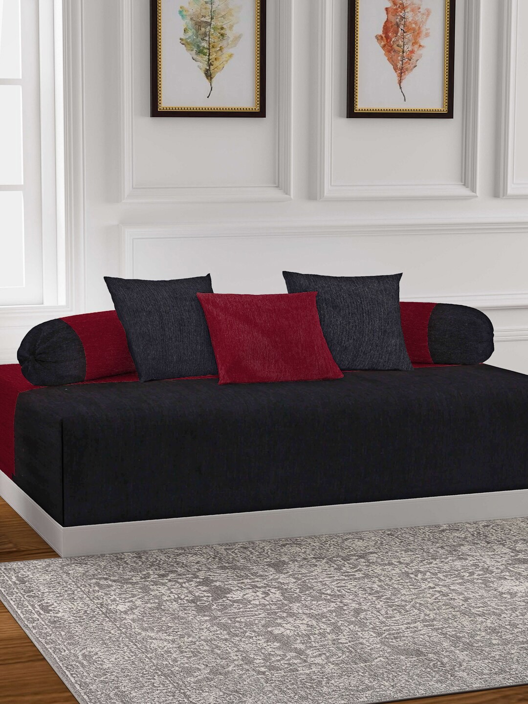 

KLOTTHE Set Of 6 Diwan Set, Red