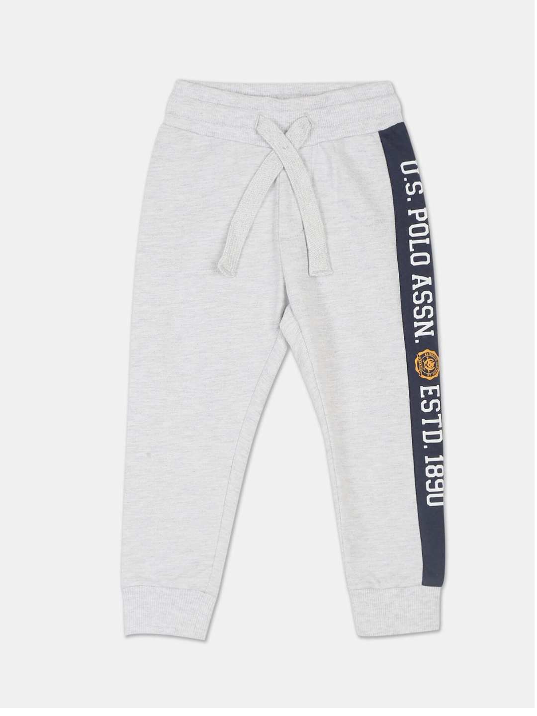 

U.S. Polo Assn. Boys Grey & Black Brand Logo Straight-Fit Joggers