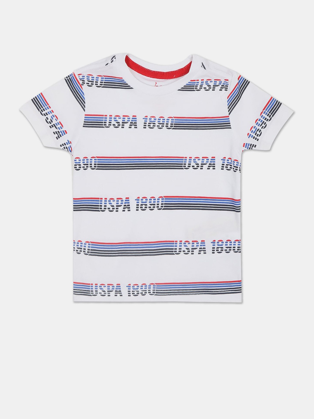 

U S Polo Assn Boys White Striped T-shirt