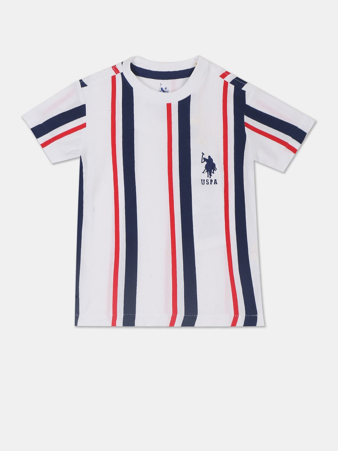 

U S Polo Assn Boys White Striped T-shirt