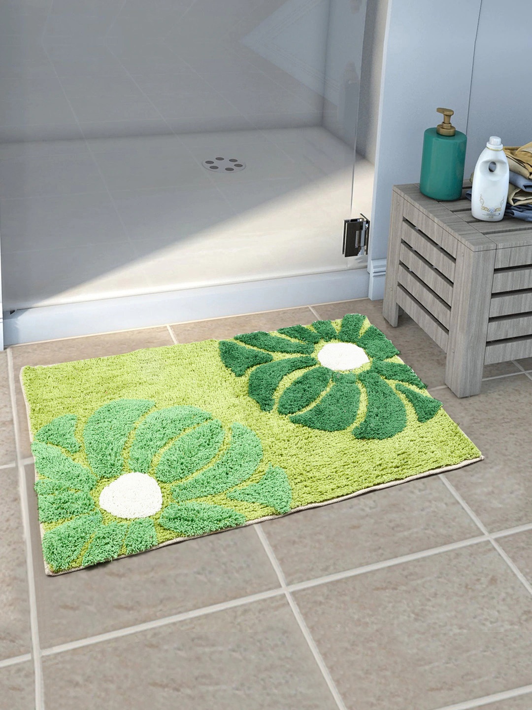

Saral Home Green Rectangular Bath Rug