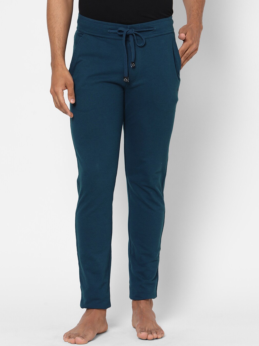 Sweet Dreams Men Teal Solid Straight Lounge Pants