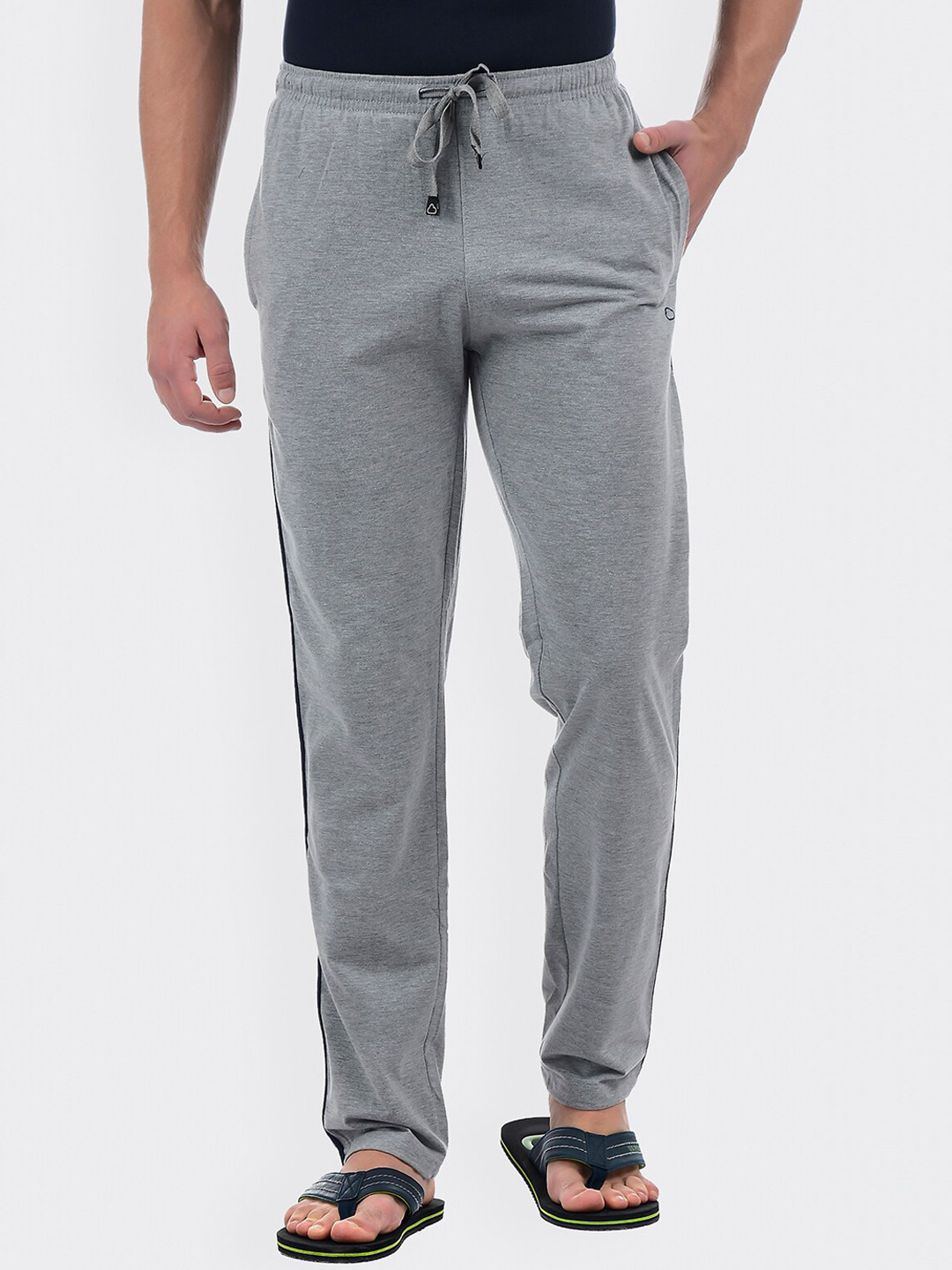 

Sweet Dreams Men Grey Melange Solid Straight Cotton Lounge Pants