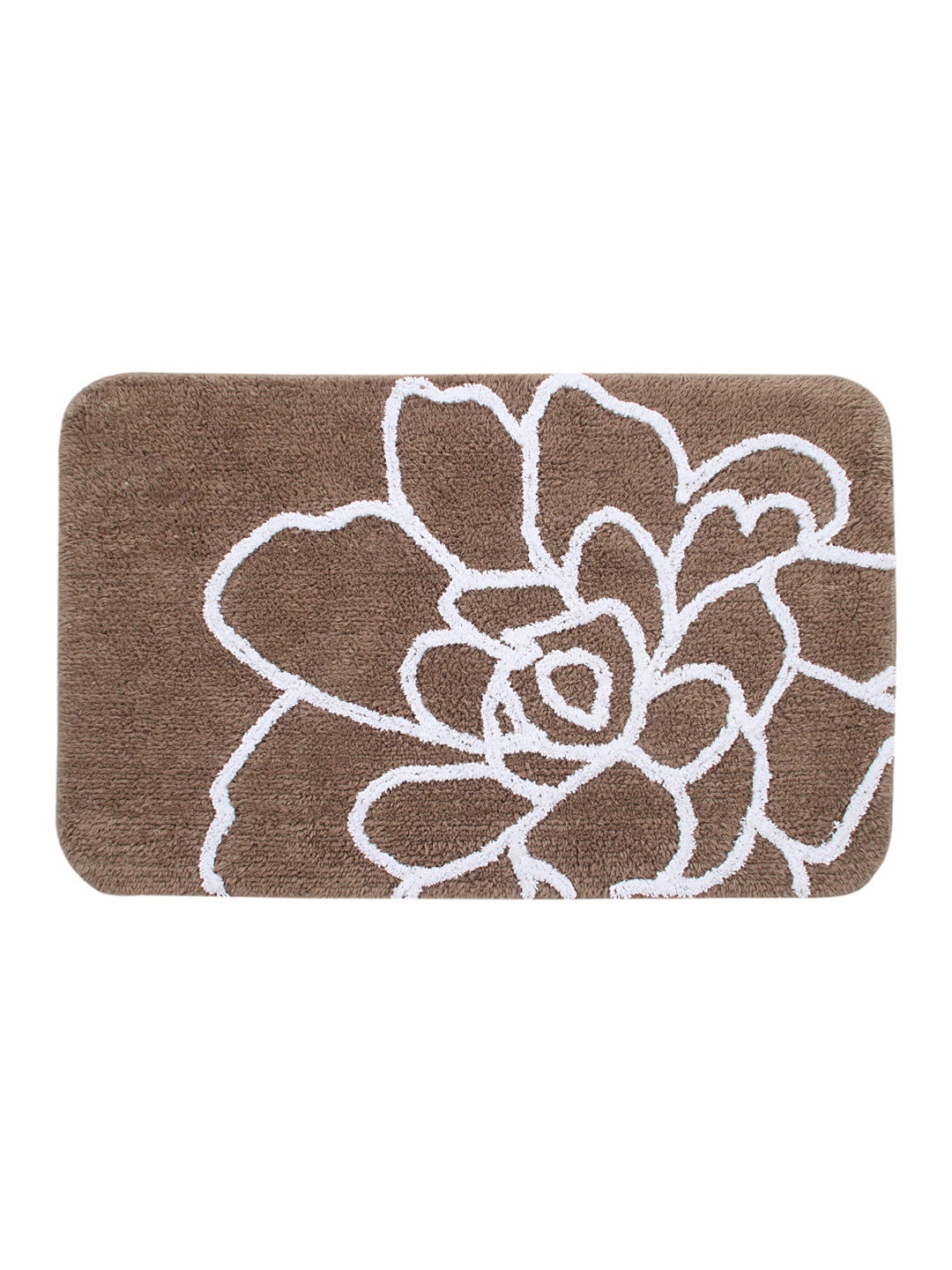 

Saral Home Brown & White Rectangular Bath Rug